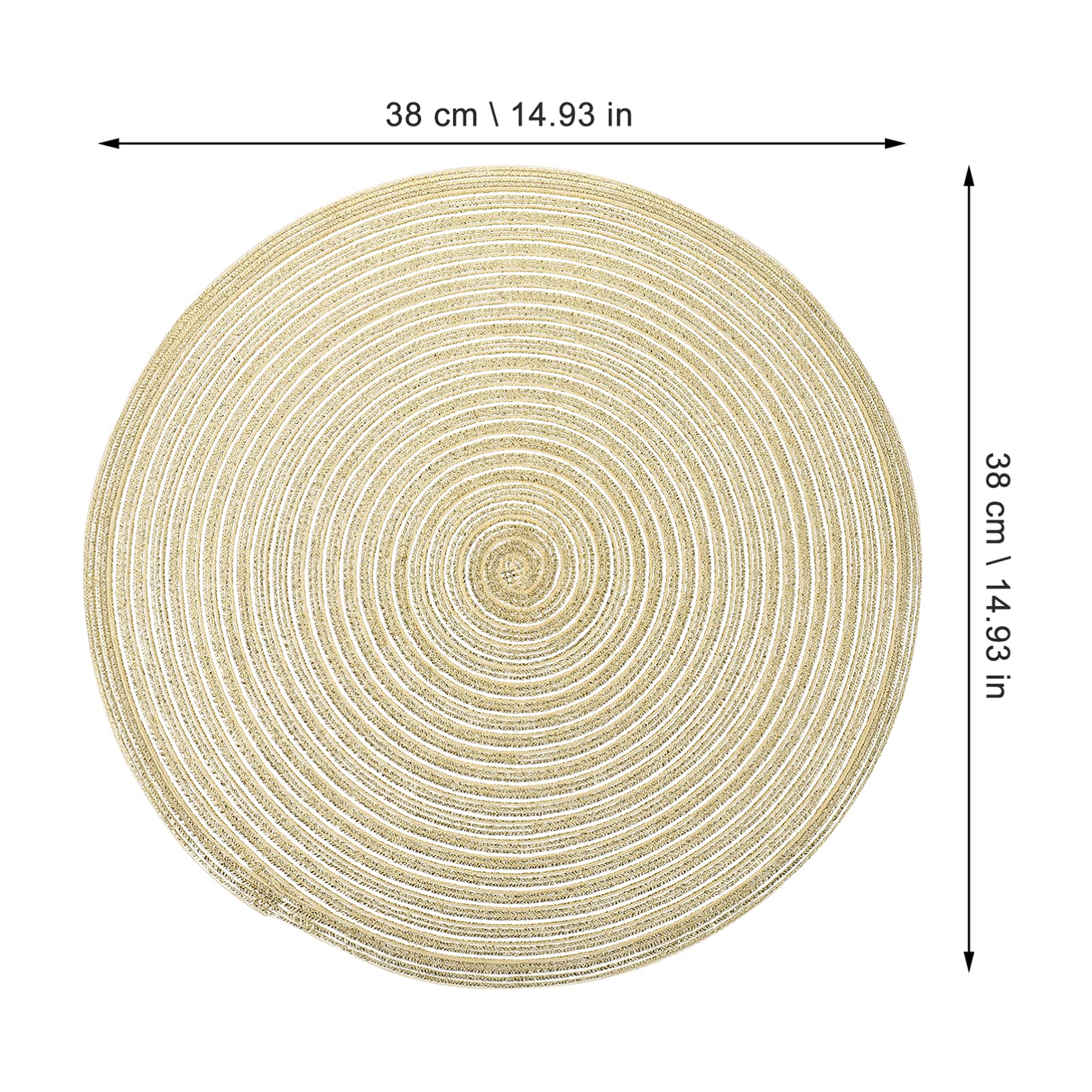 4-Piece Round Woven Placemats Set with Fringe - Cotton Bohemian Table Mats for Dining, Bar, and Home Decor - Perfect for Dinner Parties, Coffee Tables, and Kitchen Countertops