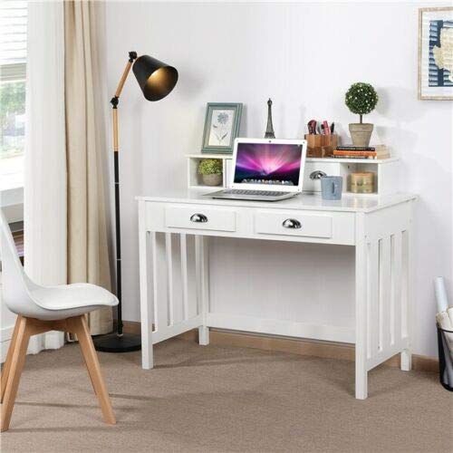 AlphaBaby Writing Desk - Home Study Office Computer PC Table with Storage, 4 Drawers & Shelf - Perfect for Kids Room, Homeschooling & Small Space Workstation