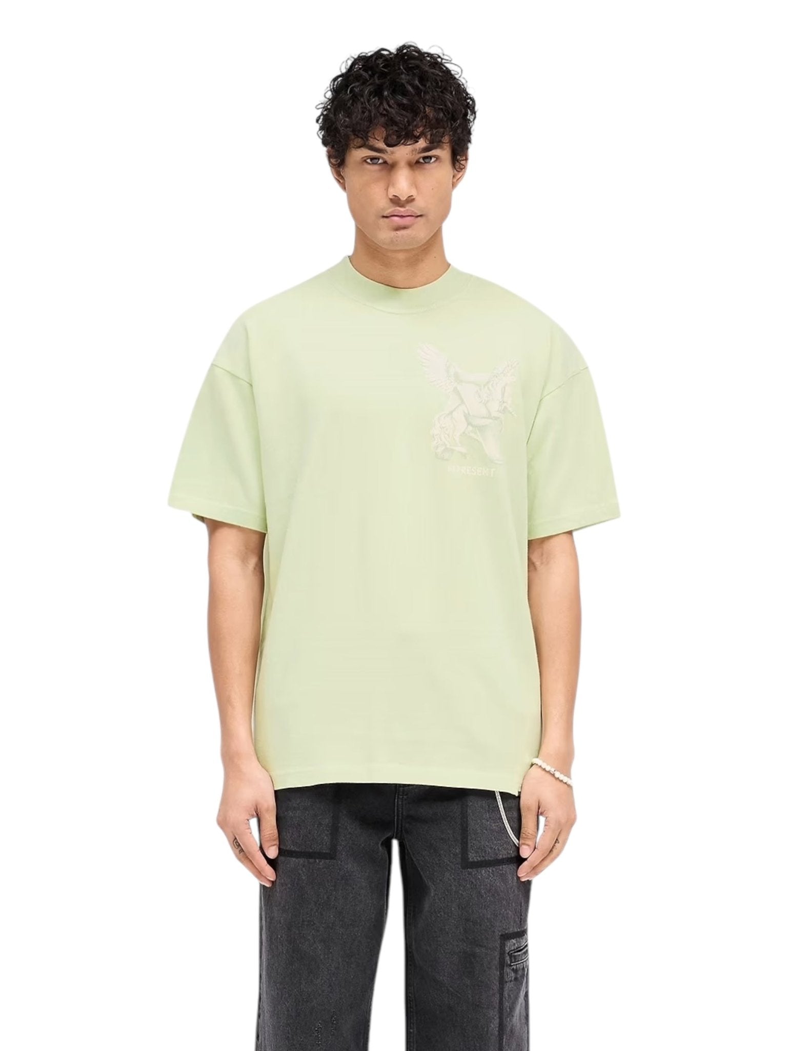 Represent MLM41066 Elegance in Motion Tee - Soft Matcha Green Women's T-Shirt | Comfortable Casual Wear for Everyday Outfits & Street Style Fashion