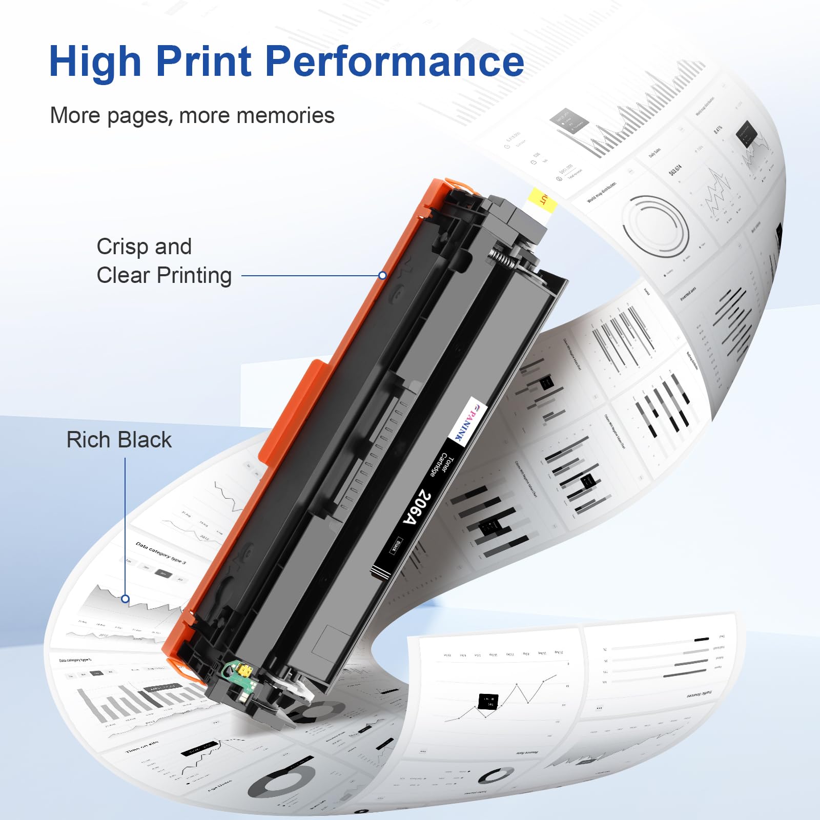 HP 206A/206X Compatible Toner Cartridges (2-Pack Black) - Replacement for W2110A/W2110X - Works with HP Color Pro MFP M283fdw/M255dw/M283cdw Printers - High Yield Printing for Home & Office Use