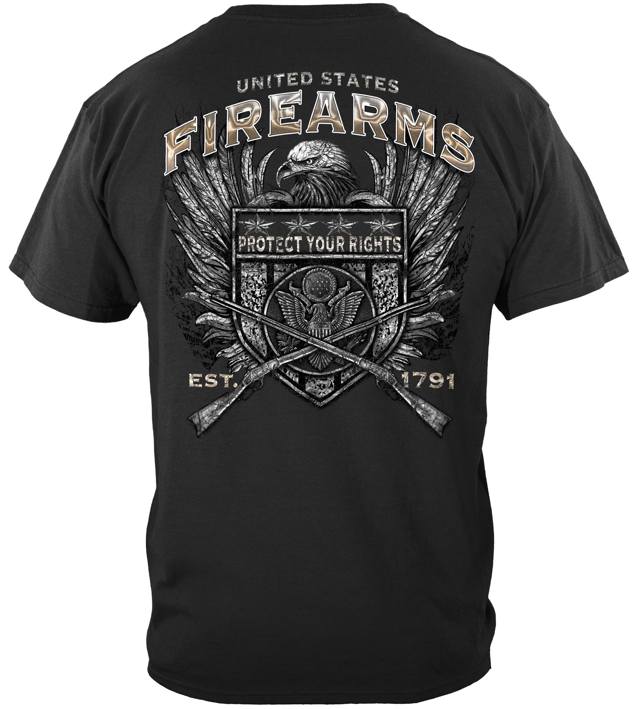 Erazor Bits 2nd Amendment T-Shirts for Men | Patriotic Gun Rights Shirt | American Flag & Constitution Design | Perfect for Shooting Range, Gun Shows & Political Rallies