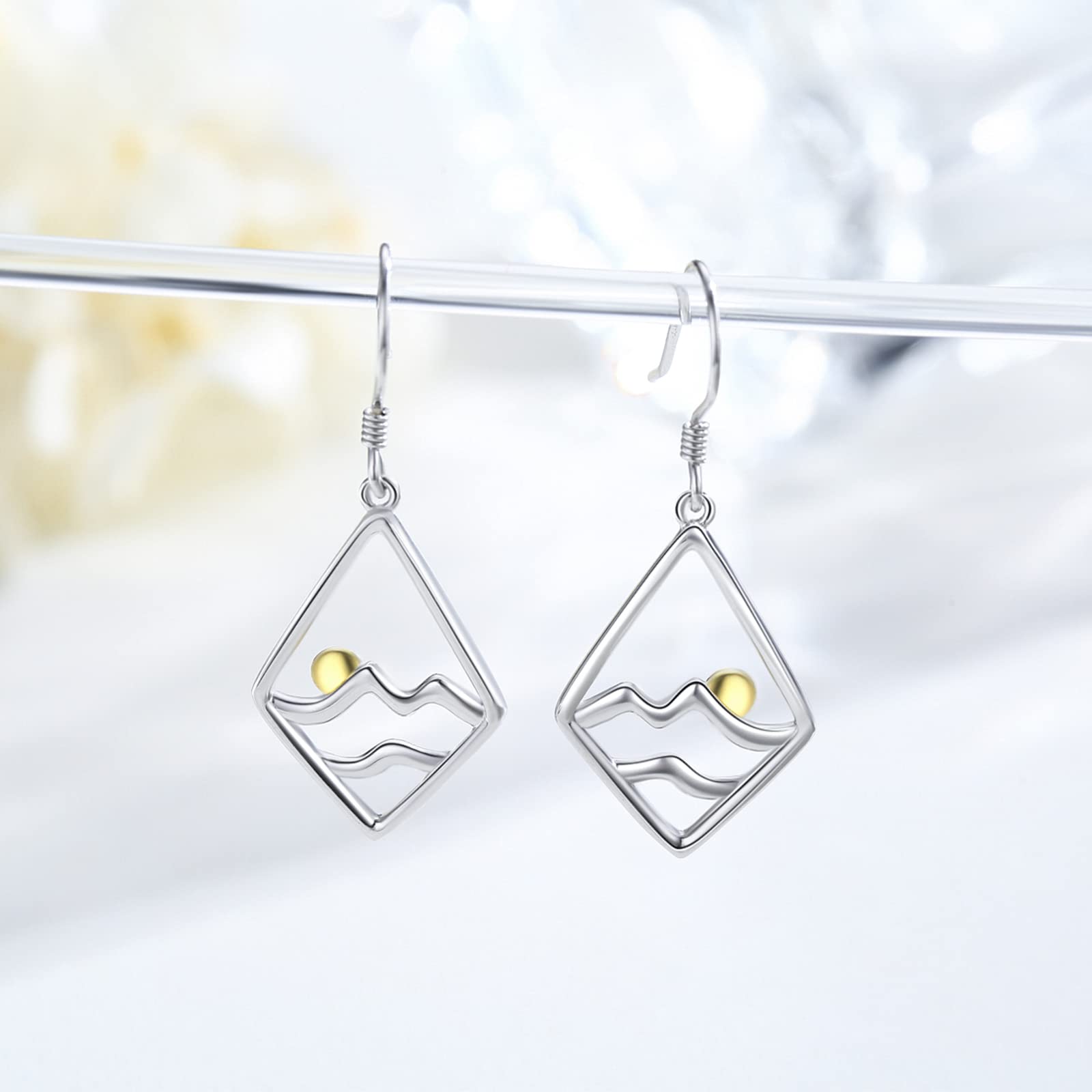 925 Sterling Silver Ocean Wave Earrings - Elegant Dangle Drop Jewelry for Women | Perfect Gift for Beach Lovers, Summer Outfits & Boho Style