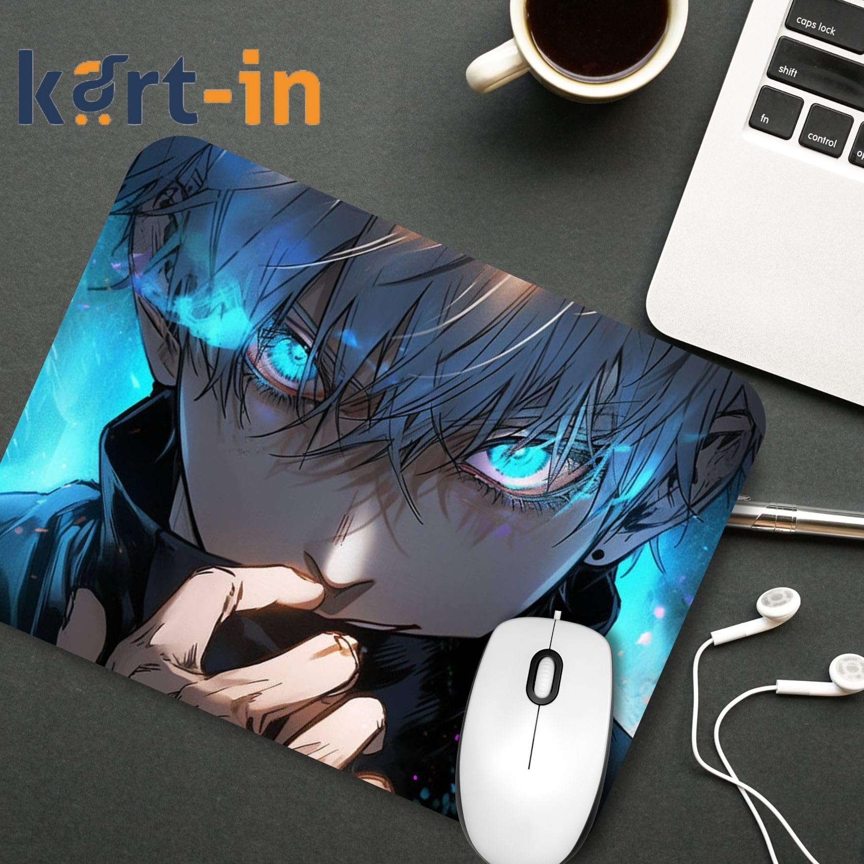 Anime Mouse Pad - Jujutsu Kaisen Gojo Printed Gaming Mousepad (9x7 Inch) with Anti-Slip Rubber Base & Smooth Surface for PC, Laptop, Office & Gaming - Perfect for Anime Fans & Esports Players