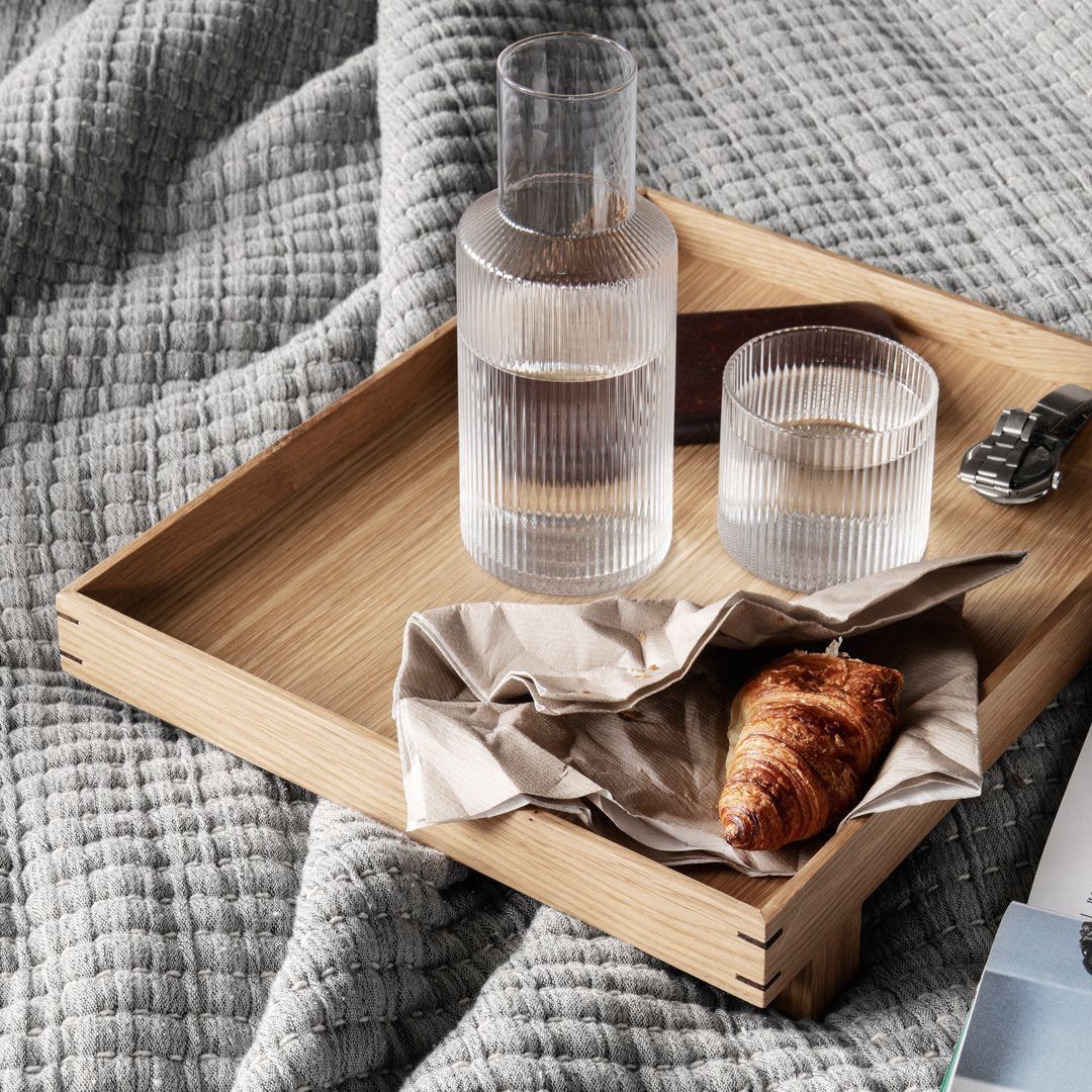 Ferm Living Bon Wooden Tray - Natural Wood Serving Tray for Breakfast, Coffee, Tea, and Home Decor | Scandinavian Style Wood Tray for Dining, Kitchen, and Living Room