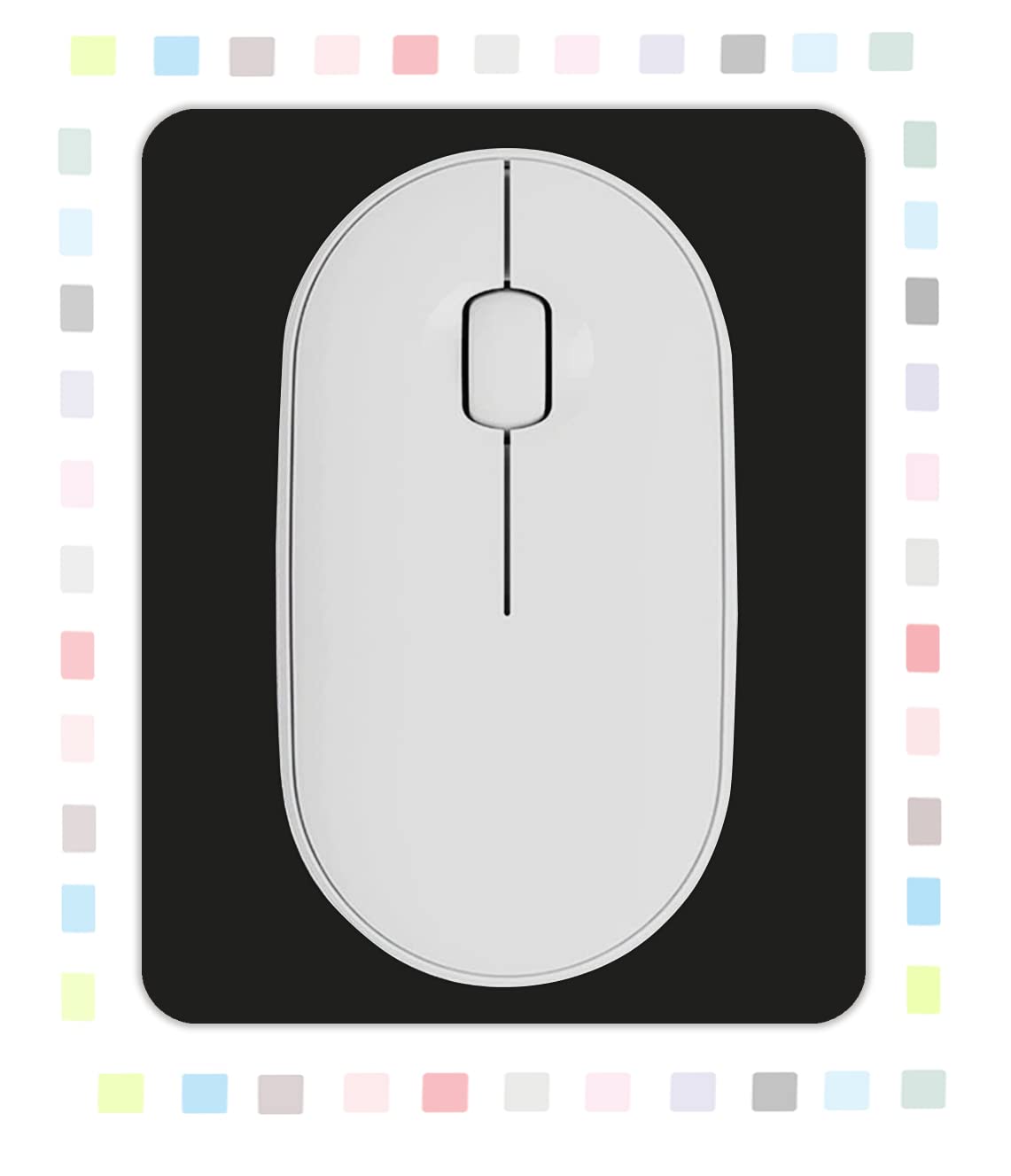 Compact 5x6 Inch Non-Slip Mouse Pad - Portable Waterproof Mini Mouse Mat with Strong Adhesive Base for Laptop, Office & Gaming | Small Rectangular Black Mousepad for Home & Travel Use