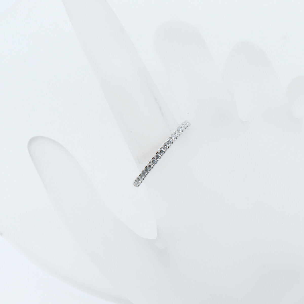 4℃ Half Eternity 18K White Gold (Au750) and Platinum (Pt950) Diamond Ring for Women - Perfect for Engagement, Wedding, Anniversary and Special Occasions