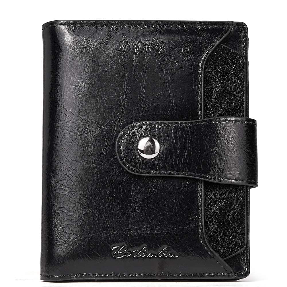 BOSTANTEN Women's Leather Designer Handbag Set - Tote, Shoulder Bag & RFID Blocking Bifold Wallet - Stylish Black Leather Purse for Work, Travel & Everyday Use