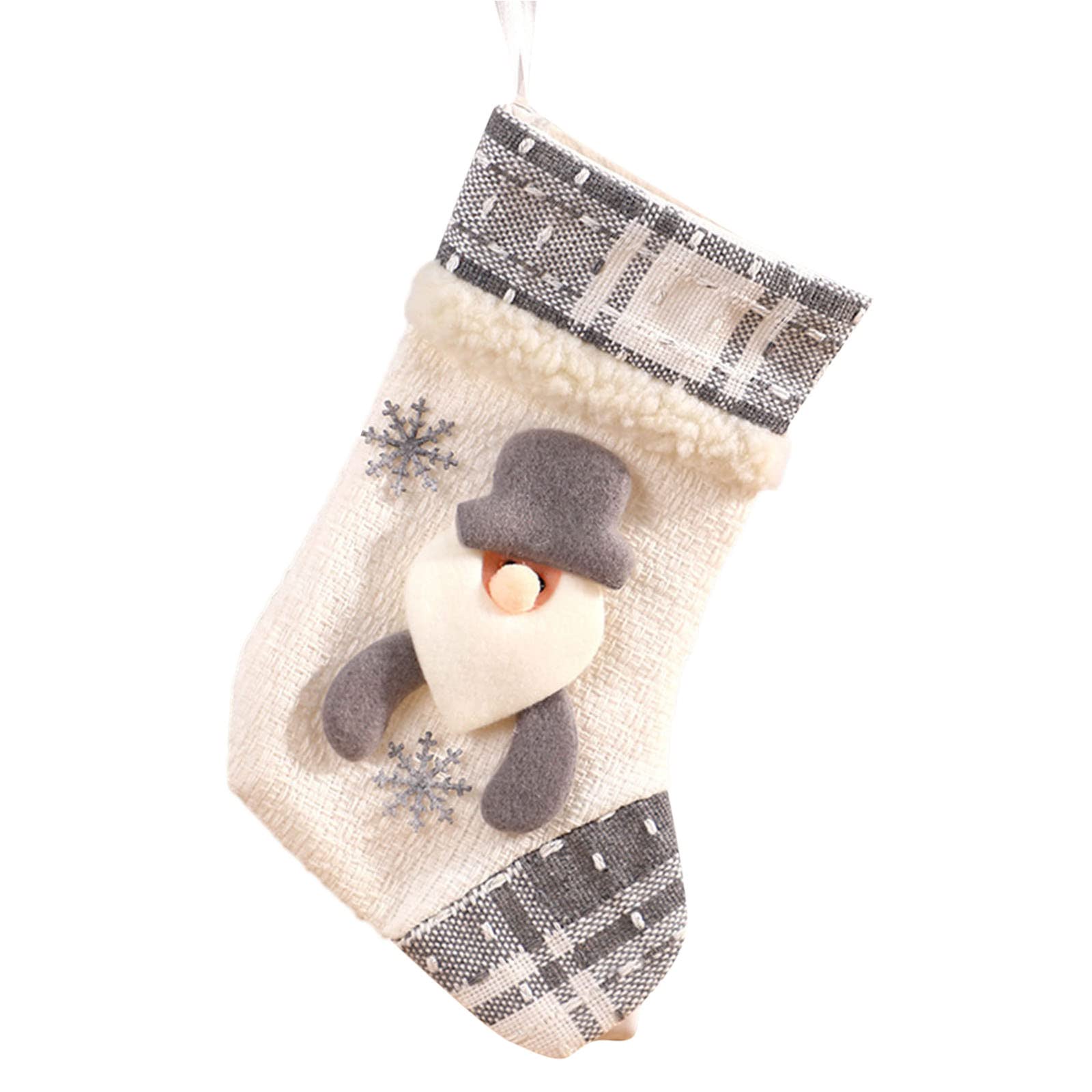 Large Christmas Stockings with Santa & Snowman Designs - Classic Holiday Decor for Family, Xmas Party & Home - Perfect for Fireplace, Gifts & Festive Car Mirror Pendants