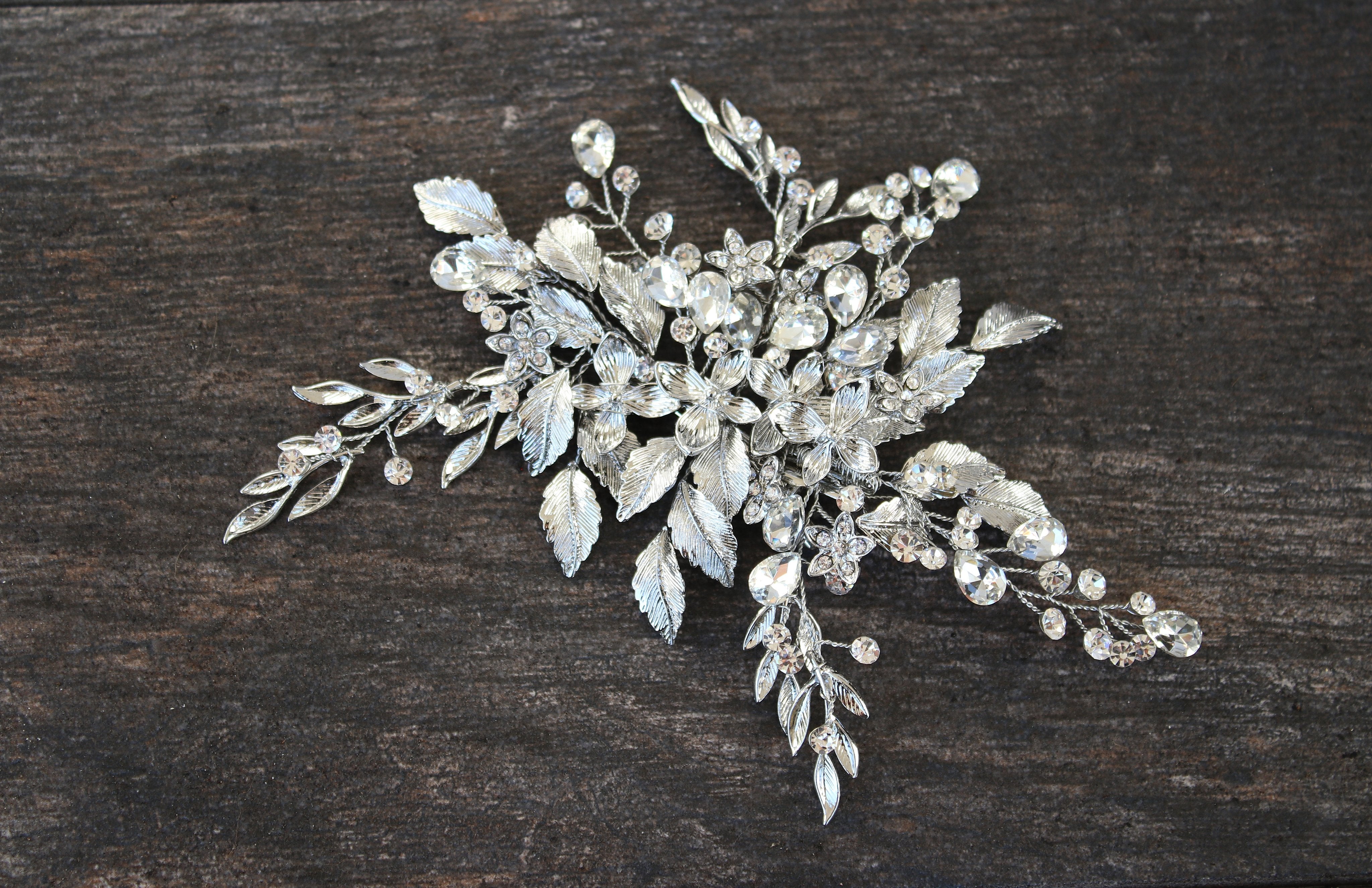 Elegant MARGOT Silver Bridal Hair Clips for Wedding & Special Occasions - Perfect for Brides, Bridesmaids, and Formal Events