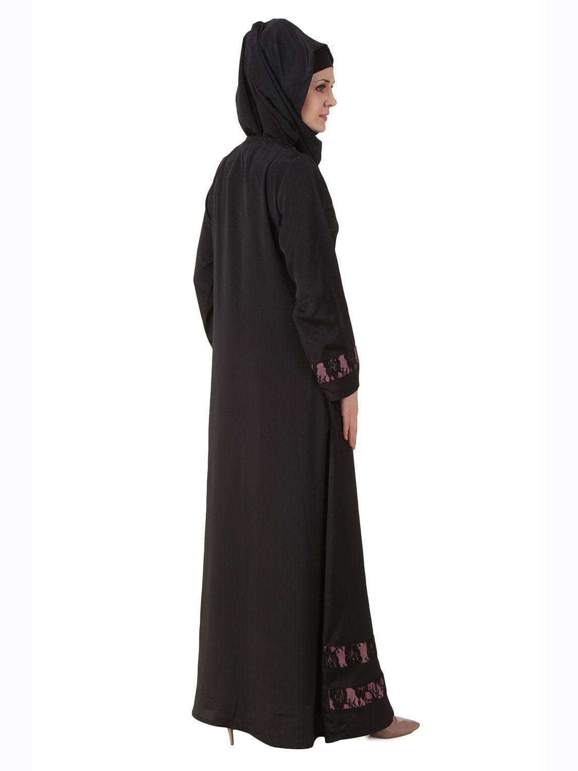 Amala Black Nida Abaya - Elegant Muslim Prayer Dress for Women | Perfect for Islamic Prayer, Mosque, and Special Occasions