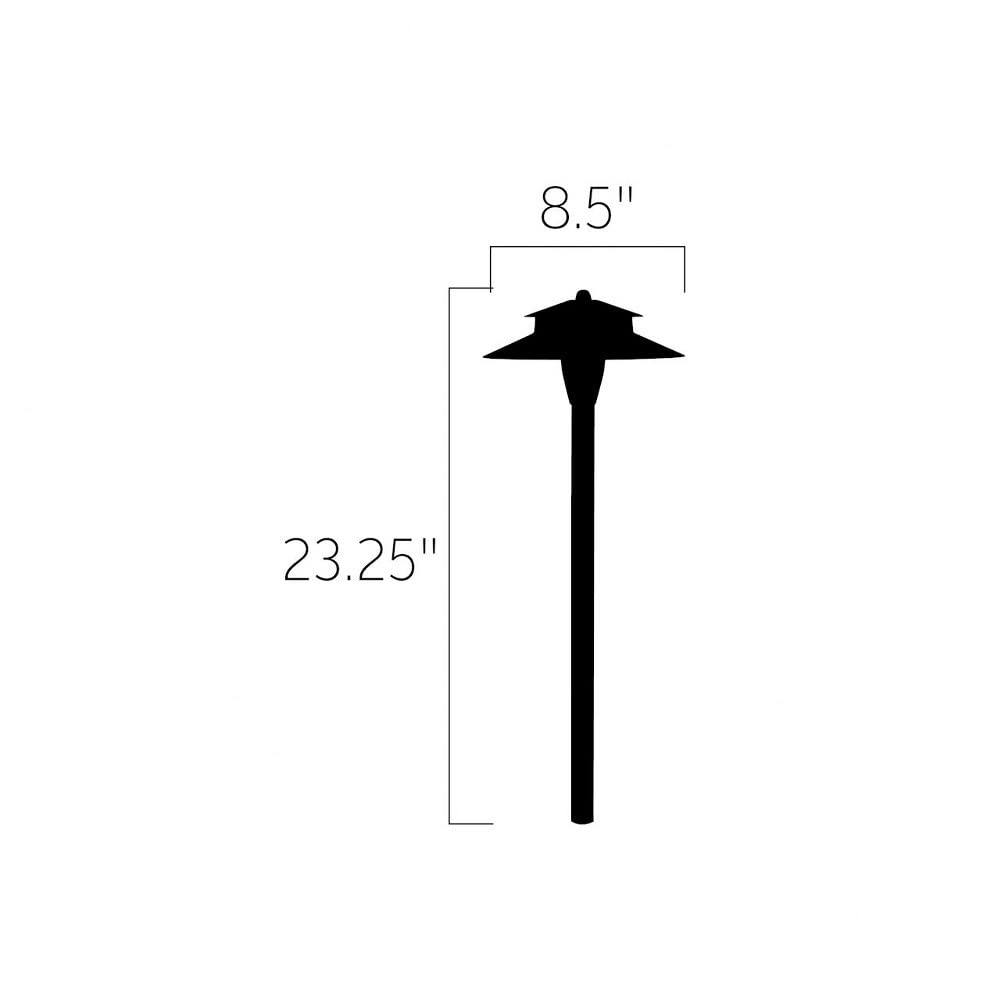 Kichler 15480CBR Single Light Outdoor Path Light in Centennial Brass Finish, 8.5 Inch - Perfect for Garden Walkways, Driveway Lighting, and Landscape Illumination