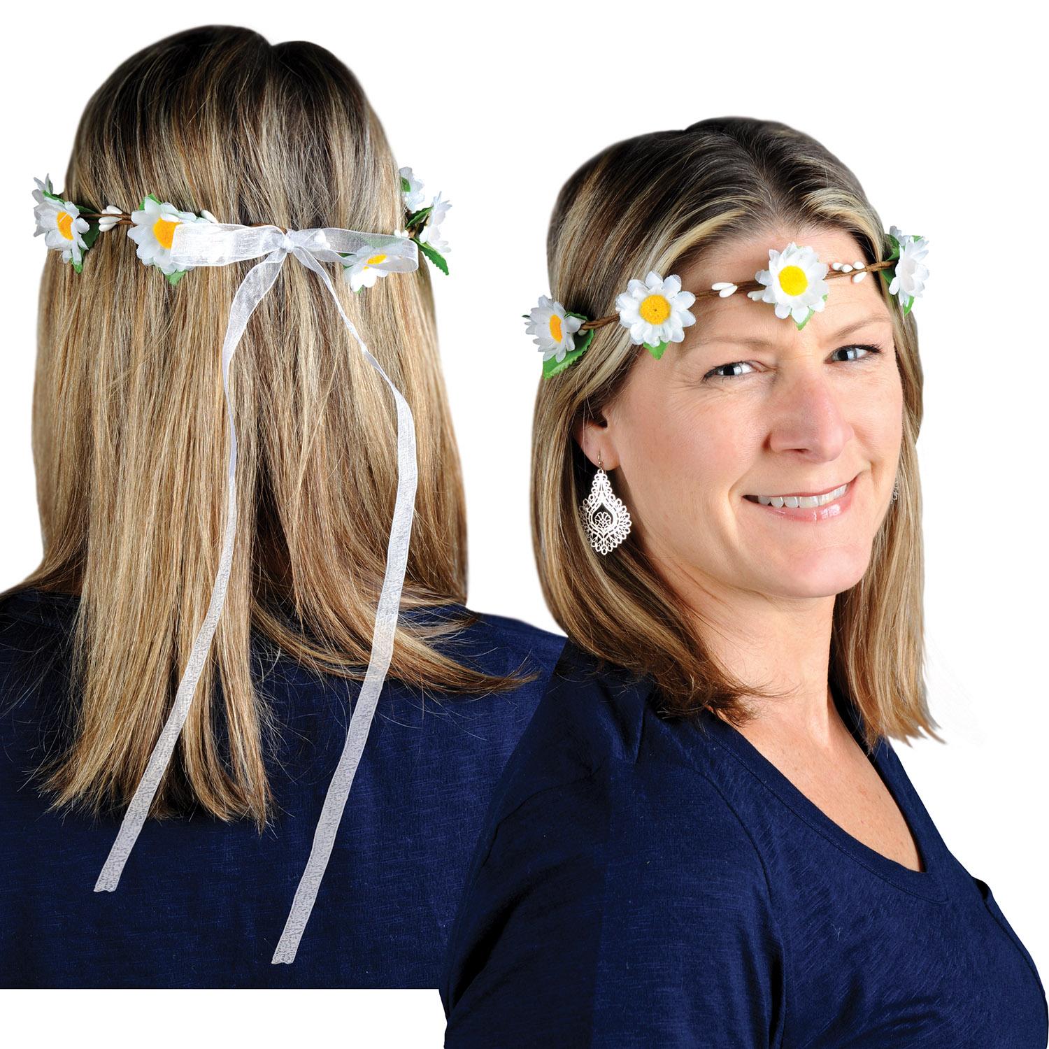 12 Pack Beistle Daisy Headbands - Floral Hair Accessories for Women & Girls - Perfect for Weddings, Parties & Festivals
