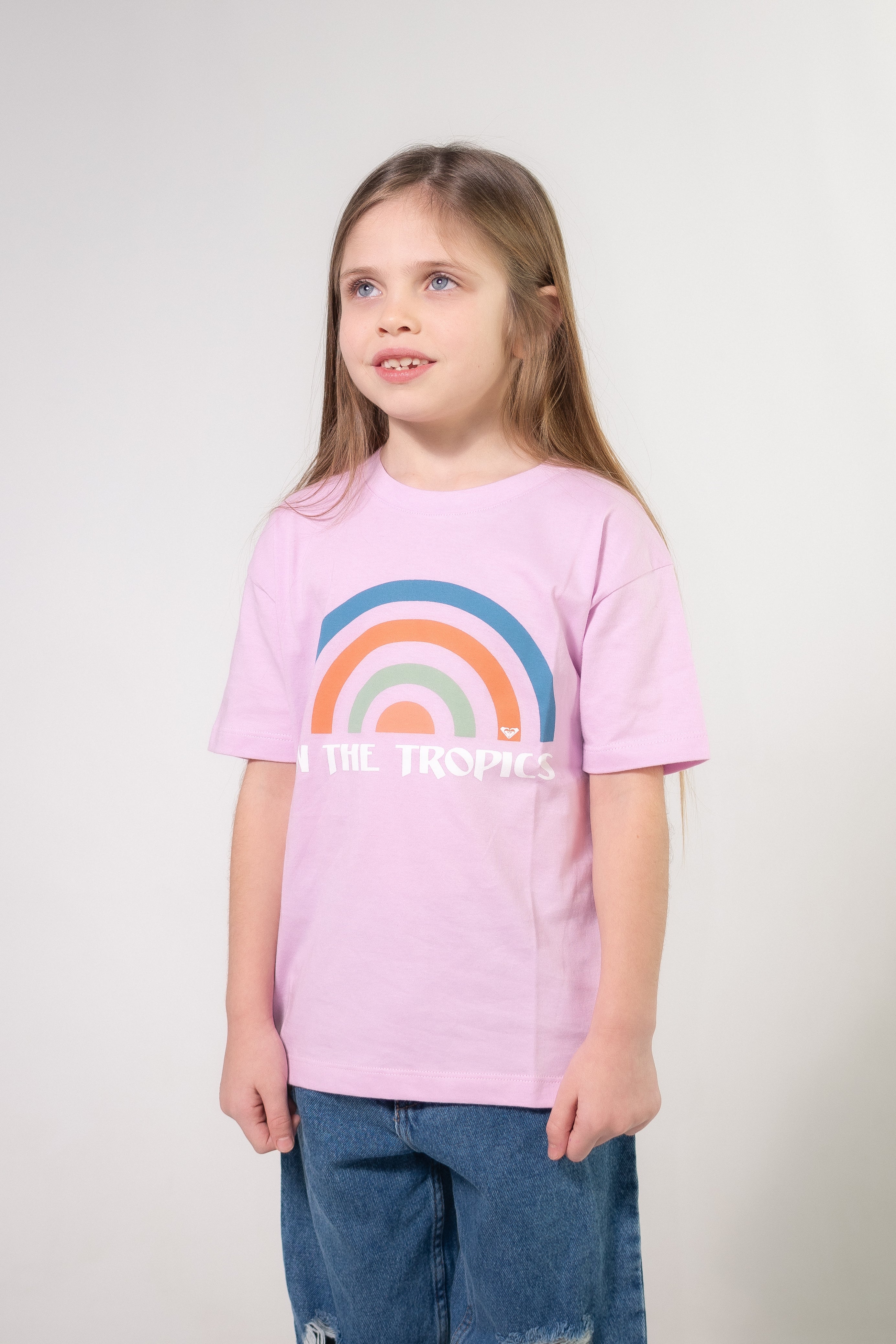 ROXY Kids MC Rainbow Road T-Shirt for Girls - Soft Cotton Short Sleeve Tee - Perfect for Playdates, School & Outdoor Adventures