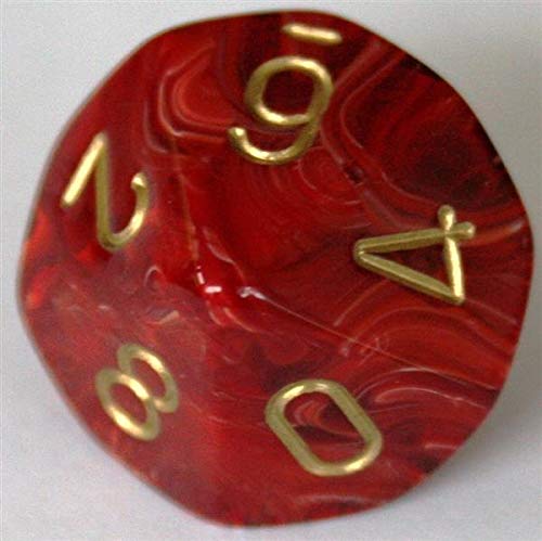 Chessex CHX27434 Vortex Dice Set - 7-Piece Burgundy & Gold Polyhedral Dice for D&D, RPG, and Board Games - Perfect for Tabletop Gaming and Collectors
