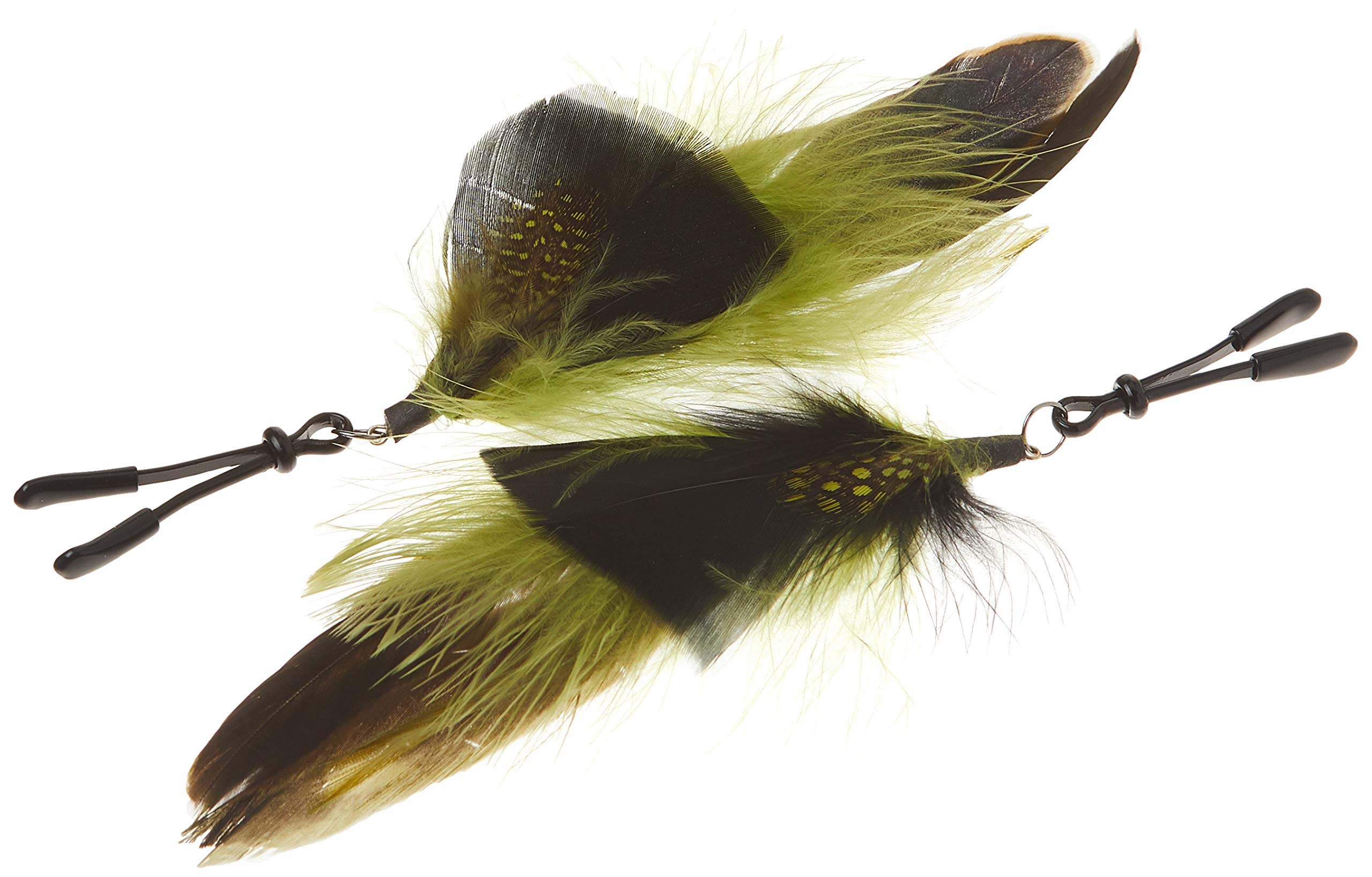 Sensitive Nipple Clamps with Feathers - Adjustable Wide Tweezer Clips for BDSM & Sensual Play (Black & Multi-Color Options) - Perfect for Couples, Roleplay & Spicing Up Your Intimate Moments