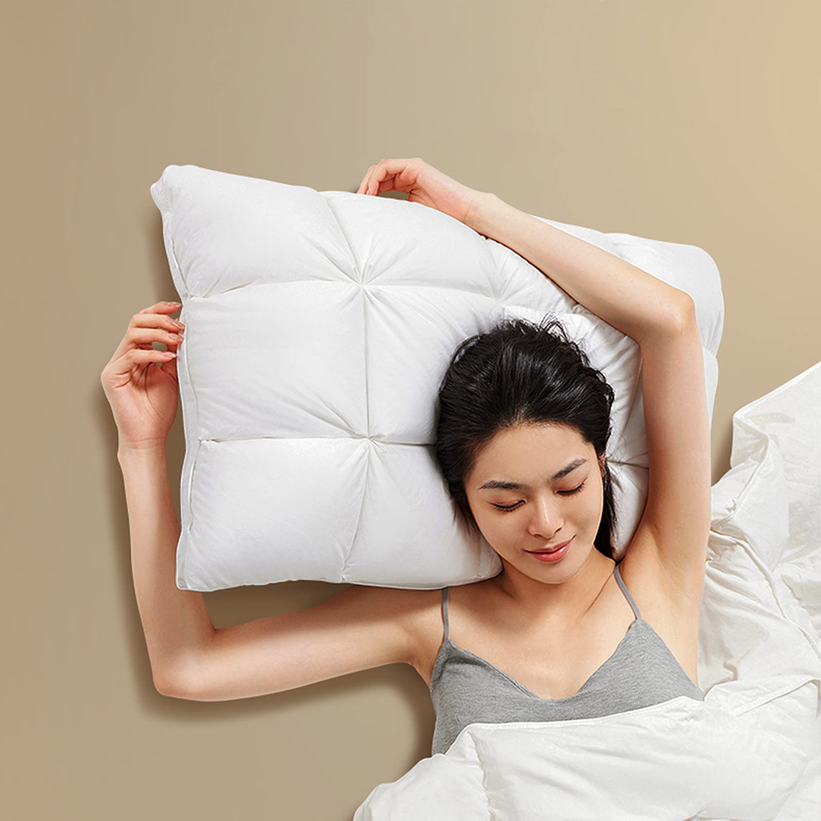 Premium Hotel Quality Sleeping Pillows (45×71cm) - Ultra Soft & Supportive Goose Down Pillows for Side & Back Sleepers - 95% White Goose Down Filling for Improved Sleep - Perfect for Home, Hotel, and Travel Use