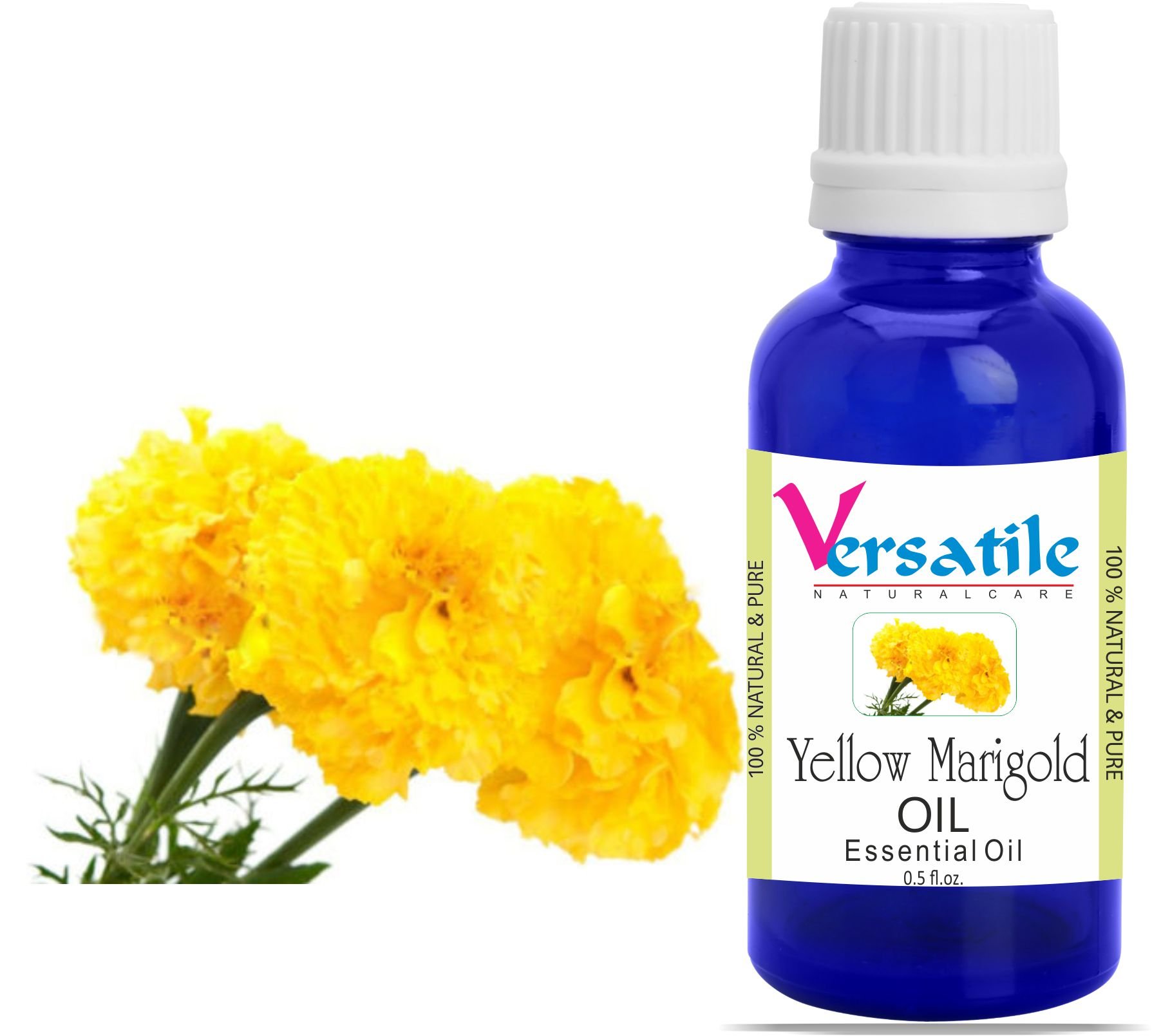 100% Pure Natural Yellow Marigold Essential Oil for Aromatherapy, Diffusers & Massage - 3ml to 1000ml Size Options - Perfect for Relaxation, Skin Care & Home Fragrance