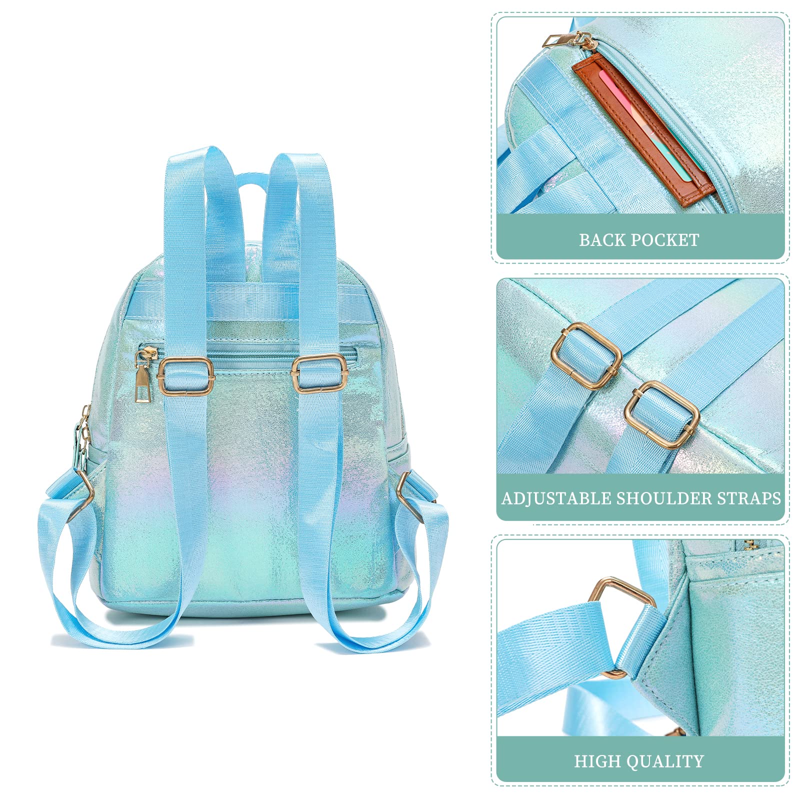 Unicorn Mini Backpack for Girls - Cute Unicorn Themed Kids Backpack for School & Travel (Blue) - Perfect for Preschool, Daycare & Birthday Gifts