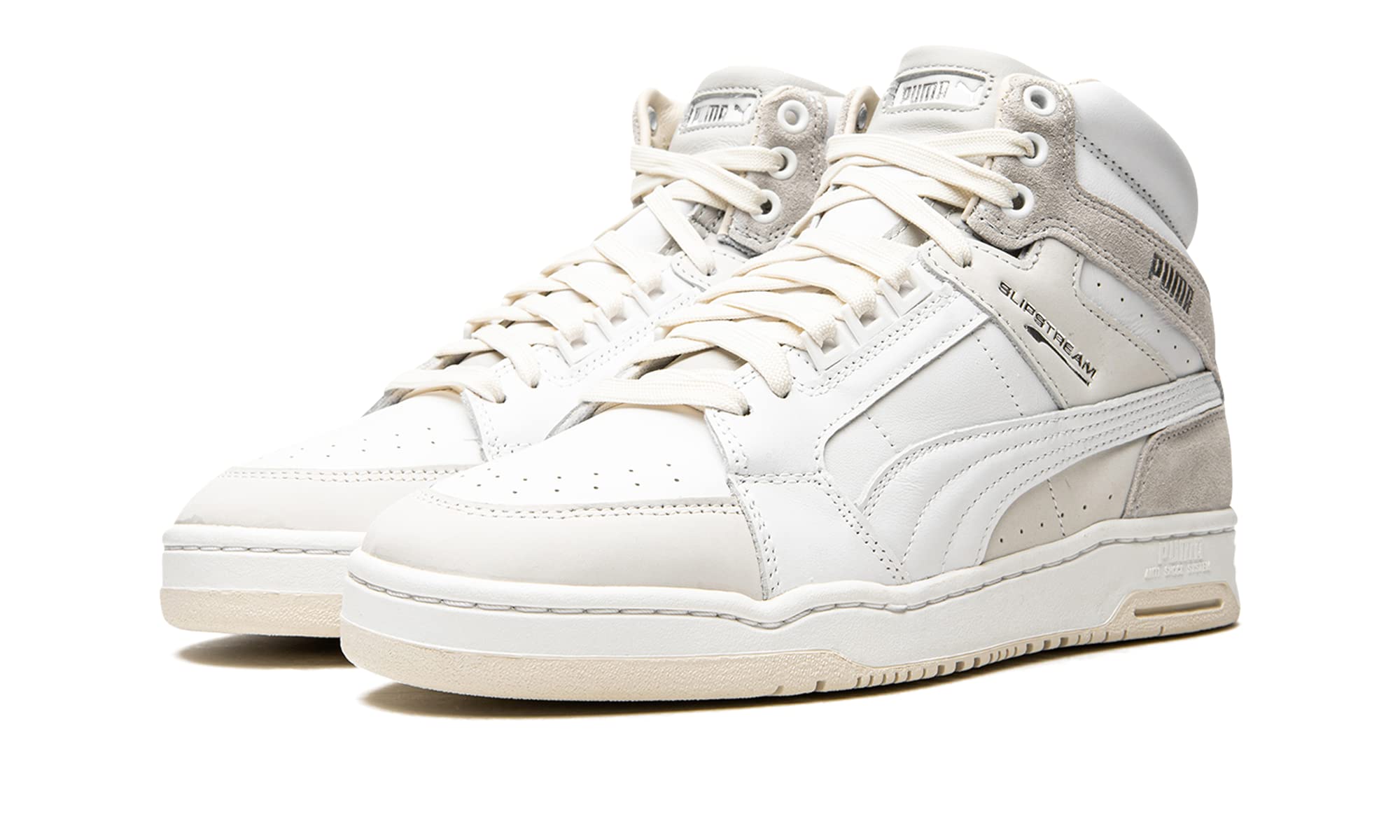PUMA Men's Slipstream Mid Luxe Lace-Up Sneakers - White Casual Shoes for Walking, Gym & Streetwear Fashion