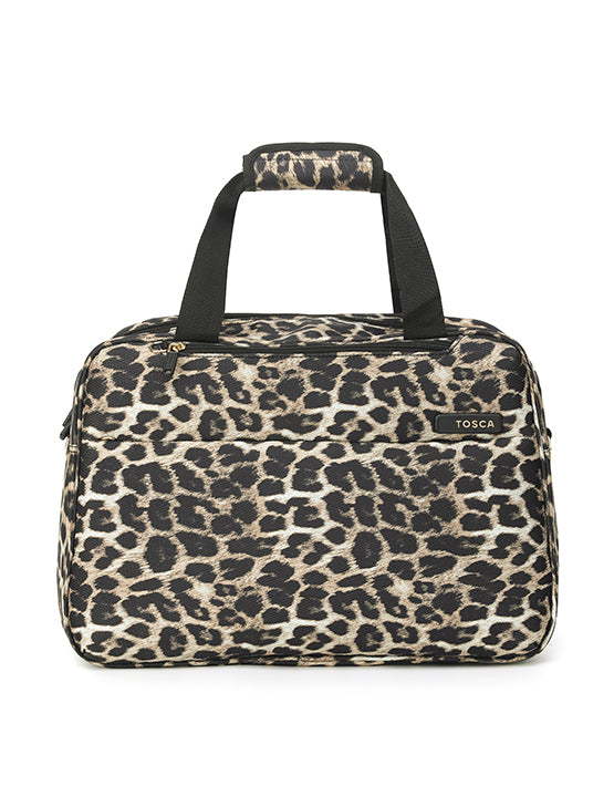 Tosca SO LITE TOTE E Onboard Tote Bag - Lightweight Leopard Print Carryall for Travel, Gym & Everyday Use