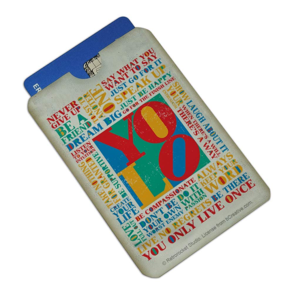 You Only Live Once Inspirational RFID Blocking Credit Card Holder Set of 4 - Protect Your Cards from Digital Theft | Perfect for Travel, Shopping & Everyday Use
