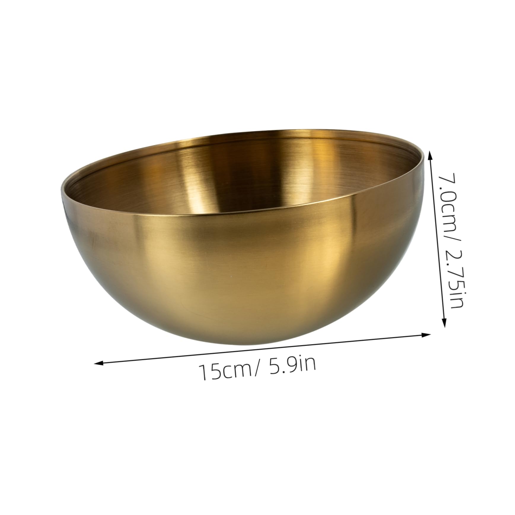 Stainless Steel Pasta Bowls - 6 Inch Large Capacity Rice, Soup, Cereal & Salad Bowls - Korean Ramen & Noodle Bowls - Gold Kitchen Food Containers - Perfect for Home Dining, Restaurants & Meal Prep