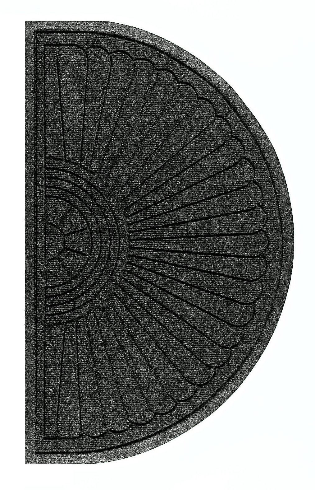 Waterhog Eco Grand Premier PET Polyester Fiber Half Oval Entrance Mat - Indoor/Outdoor Floor Mat with SBR Rubber Backing, 3.3' x 6', 3/8