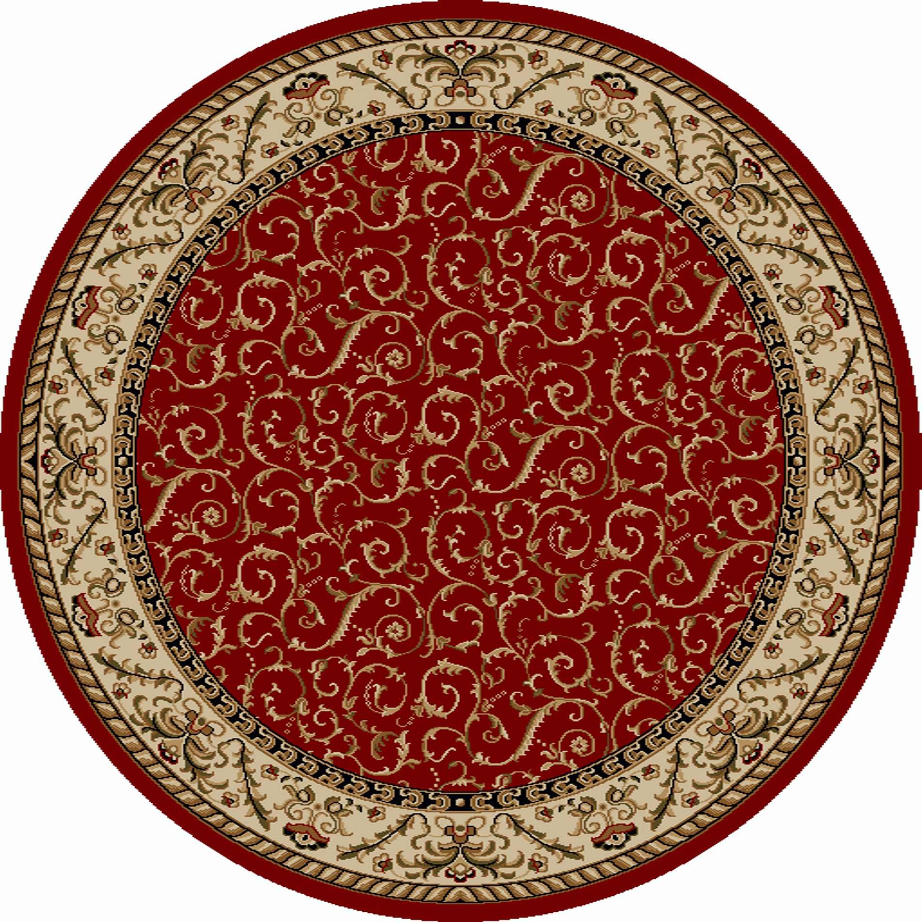 Radici 1599 COMO Area Rug 8x8 Feet Red - Soft Handmade Wool Rug for Living Room, Bedroom & Dining Room Decor