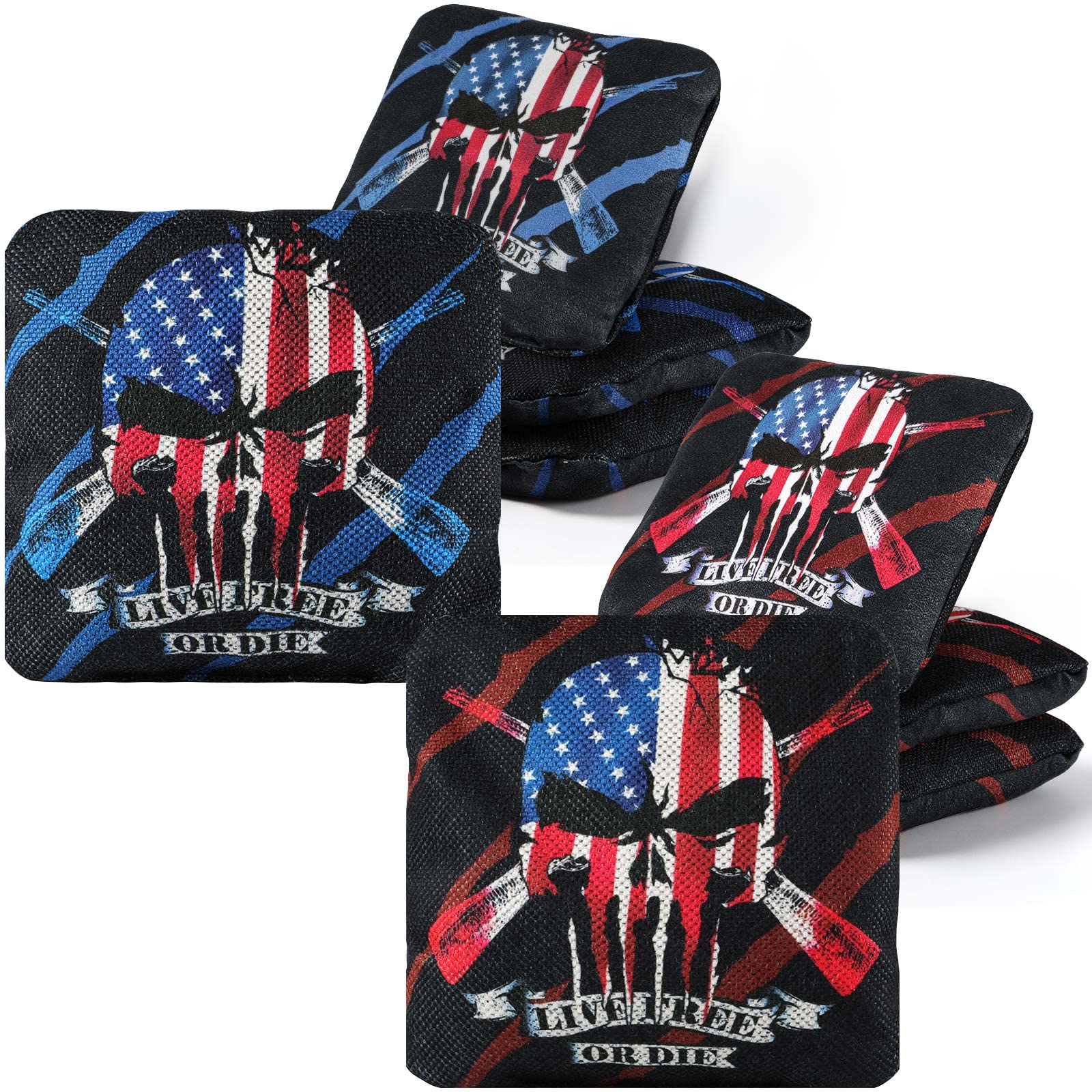 Premium Cornhole Bags Set of 8 - Dual Sided Slick & Stick Bean Bags for Outdoor Toss Games - Weather Resistant & Durable with Convenient Carry Bag - Perfect for Backyard Parties, Tailgating, and Beach Games