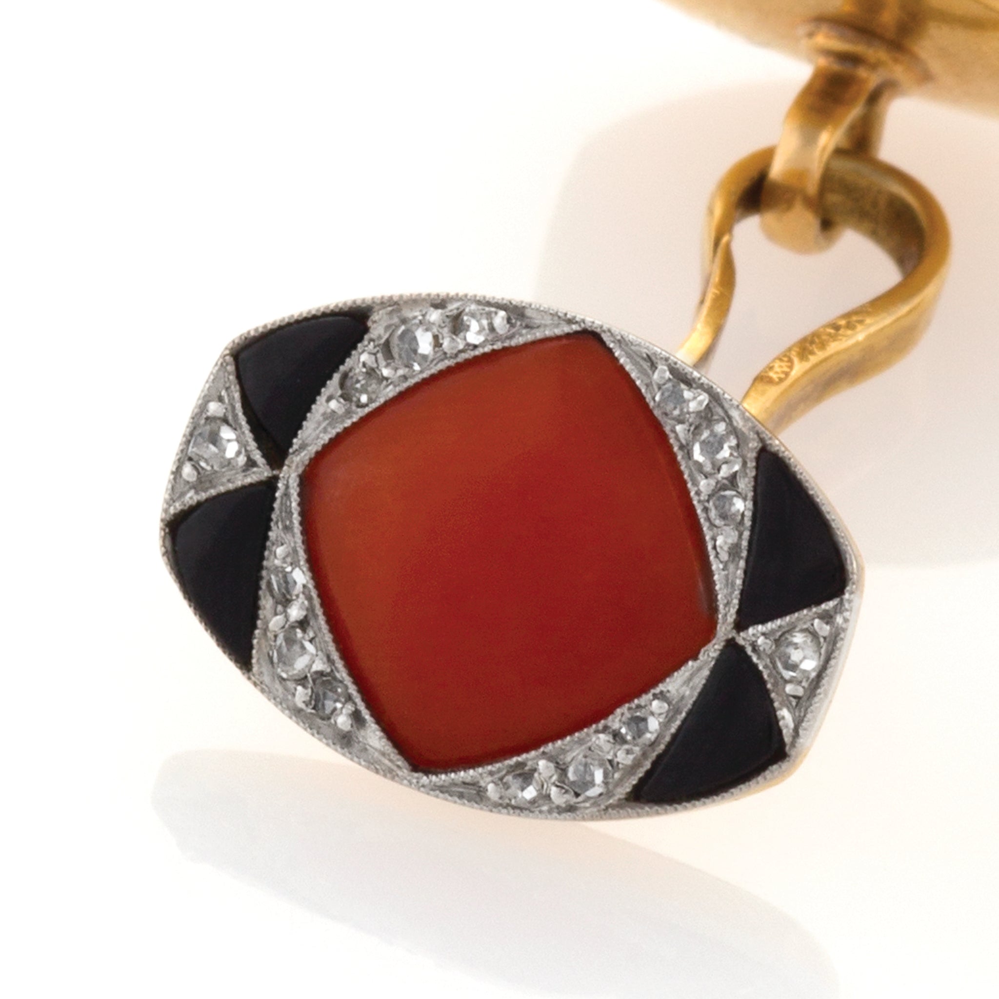 Elegant Coral and Onyx Double Sided Cufflinks for Men - Perfect for Weddings, Business Meetings & Formal Events