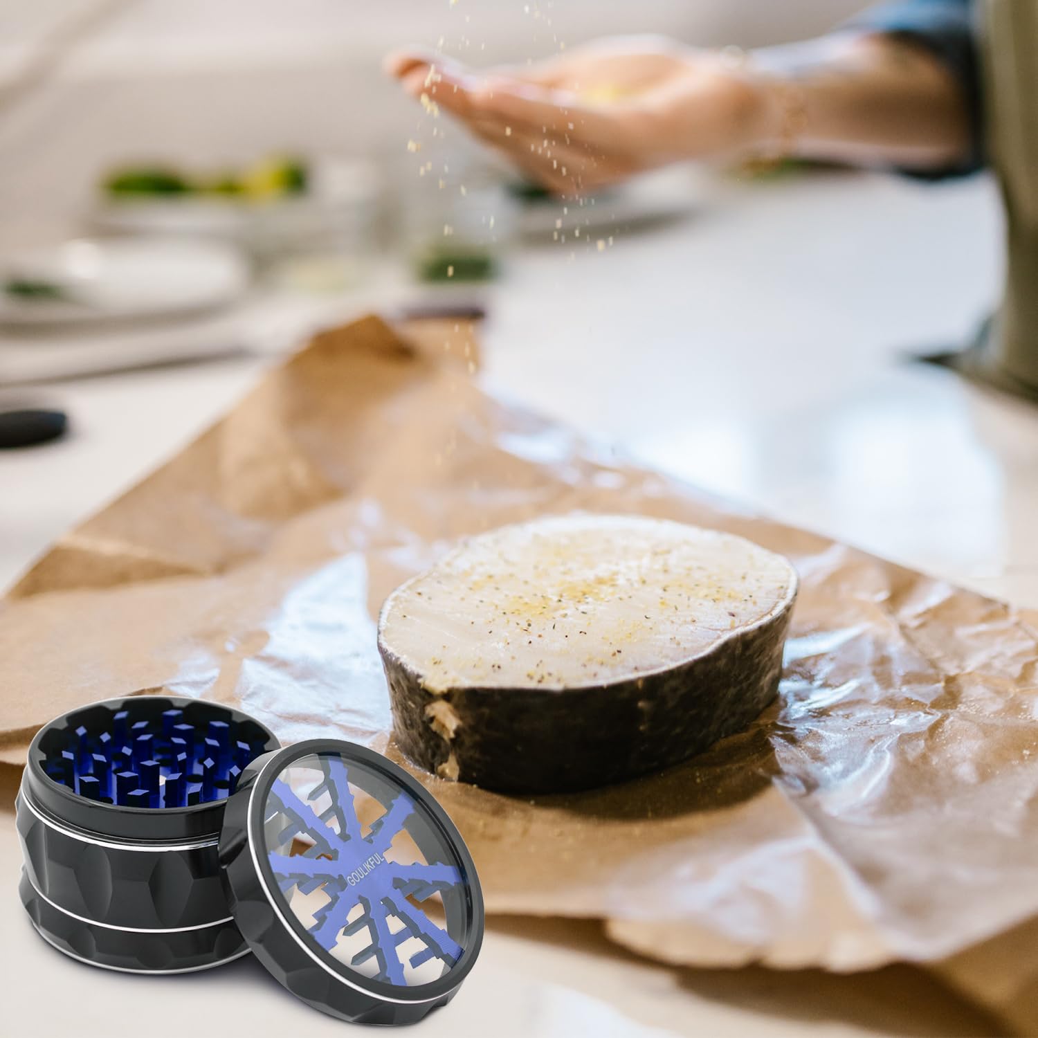 2.5 Inch Aluminum Alloy Manual Herb Grinder - Premium Spice Crusher for Kitchen, Camping & Travel - Perfect for Grinding Herbs, Spices & Tobacco