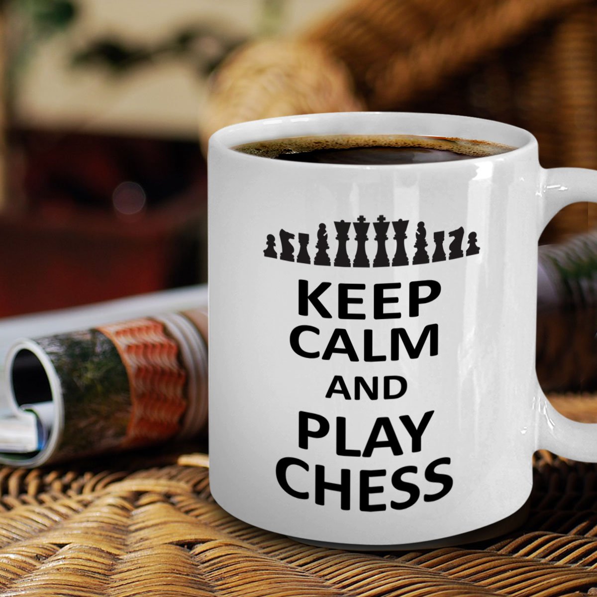 Keep Calm And Play Chess Mug - Funny Chess Lover Gift - Perfect Chess Themed Coffee Cup for Players & Fans - Great for Game Nights, Office Use & Chess Tournaments