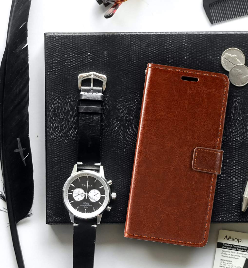 Premium PU Leather Magnetic Flip Wallet Case for ZTE Blade X - Card Holder & Kickstand | Slim Protective Phone Cover for Everyday Use, Travel & Business Meetings