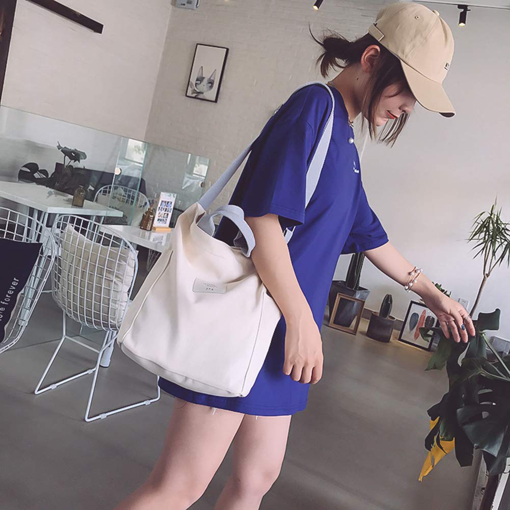 Belsmi Canvas Shoulder Bag - Cotton Tote Crossbody Purse for Women, Shopping, Travel, Work & Weekend Outings | Durable & Stylish Everyday Handbag