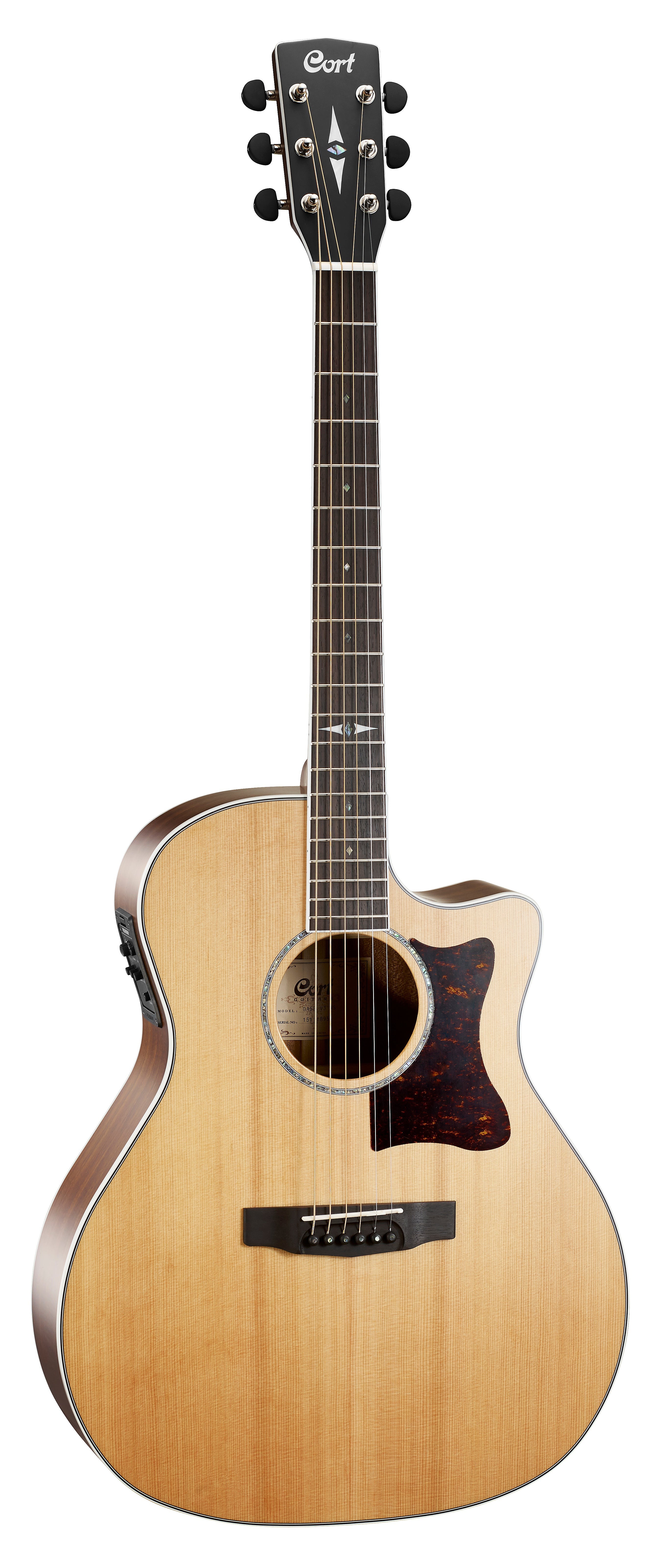 Cort GA5F BW NS Grand Auditorium Acoustic Guitar with Solid Cedar Top - Perfect for Live Performances, Studio Recording & Home Practice