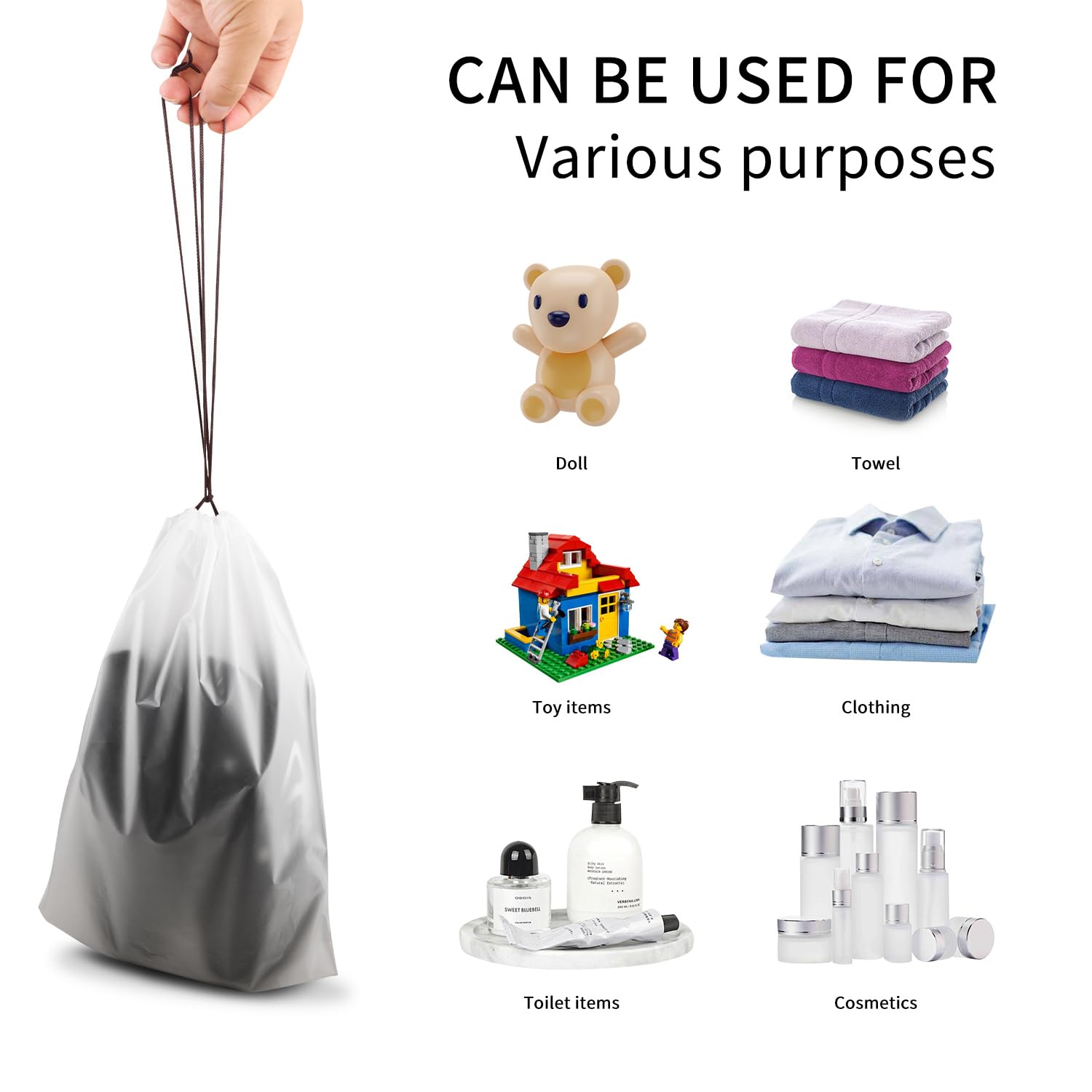 5PCS Large Clear Waterproof Shoe Bags for Travel - Transparent Drawstring Shoe Storage Organizer Pouch for Men & Women | Perfect for Packing, Dust Protection & Gym Shoes Organization