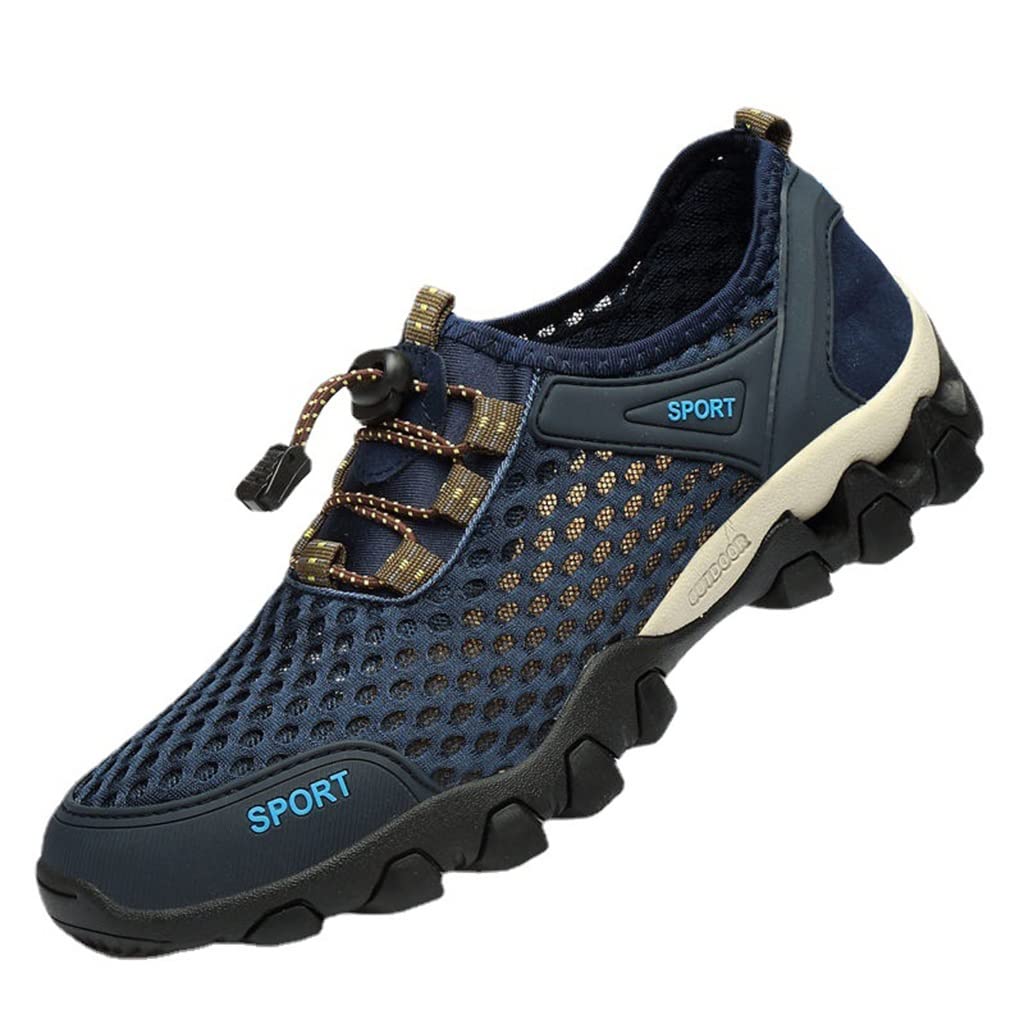 XyyrYS Men's & Women's Water Shoes - Barefoot Beach Swim Shoes for Yoga, Quick-Drying Lightweight Fitness Trainers - Indoor & Outdoor Use (Blue, Size 40) - Perfect for Swimming, Beach Walks & Gym Workouts