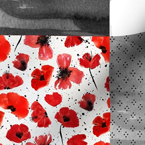 Red Cardinal Poppy Angels Fabric by The Yard - Soft Minky Printed Wholecloth for Quilt Topper, Baby Blankets & Backing | Perfect for Sewing Projects, Nursery Decor & Cozy Home Textiles