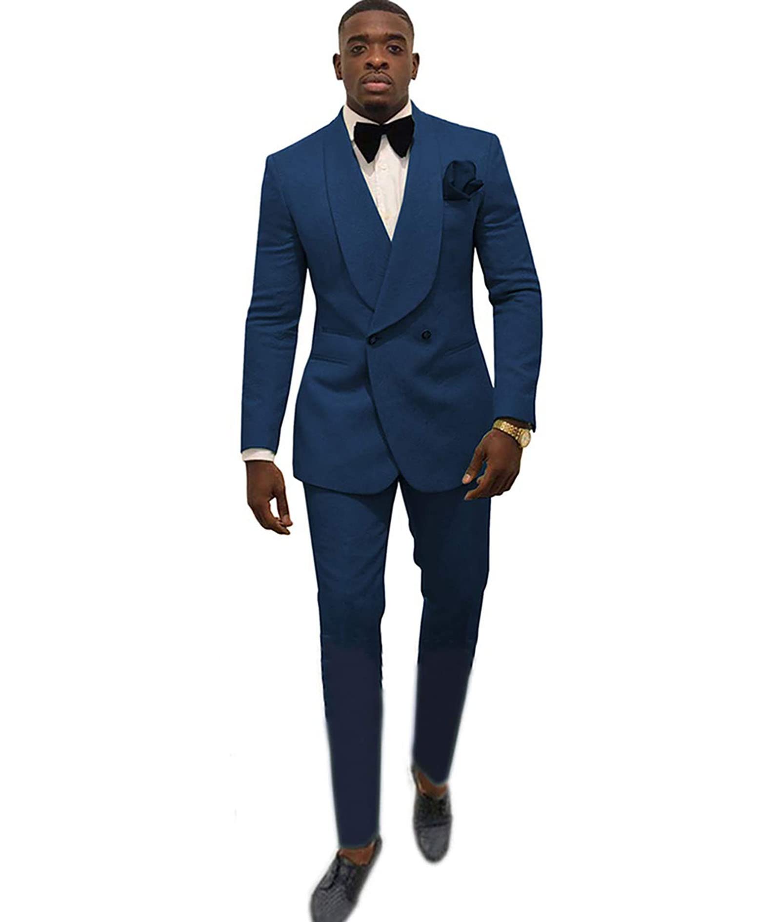 Men's Slim Fit Jacquard 2-Piece Suit | Double-Breasted Blazer & Pants Set | Formal Wedding Tuxedo & Prom Suit in Turquoise | Perfect for Groom, Business, and Special Occasions