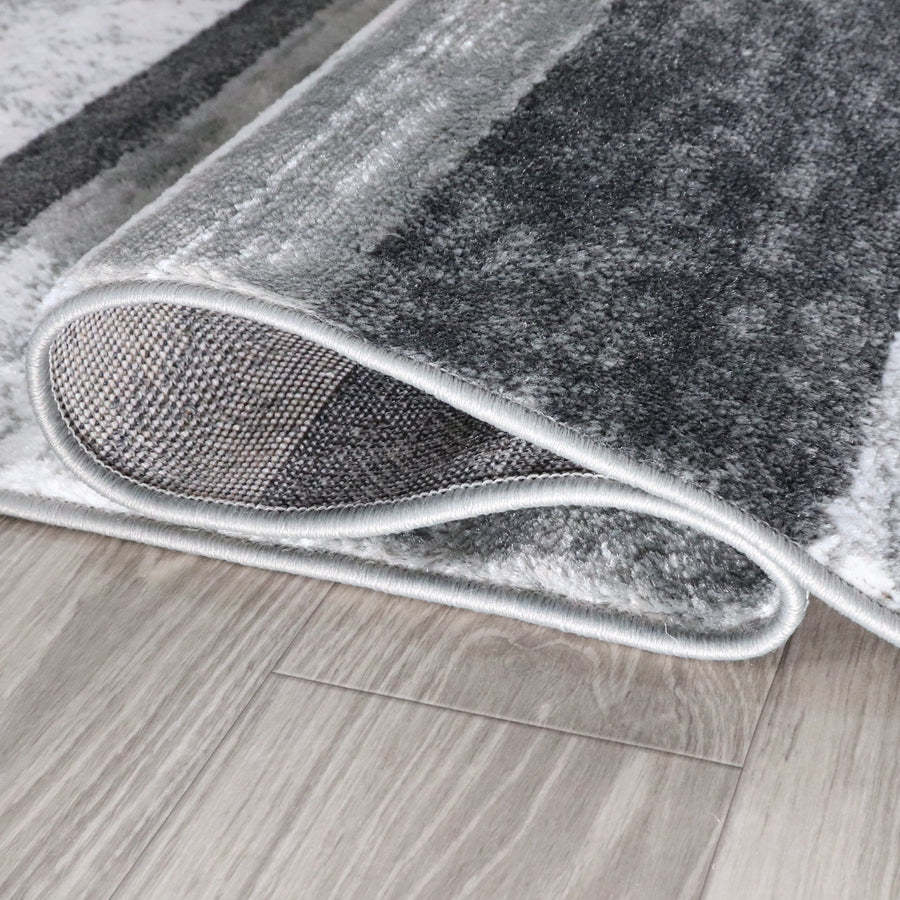 Stylish Rockwood Contemporary Geometric Patchwork Area Rug - Non-Slip Indoor Runner for Living Room, Bedroom & Office Decor