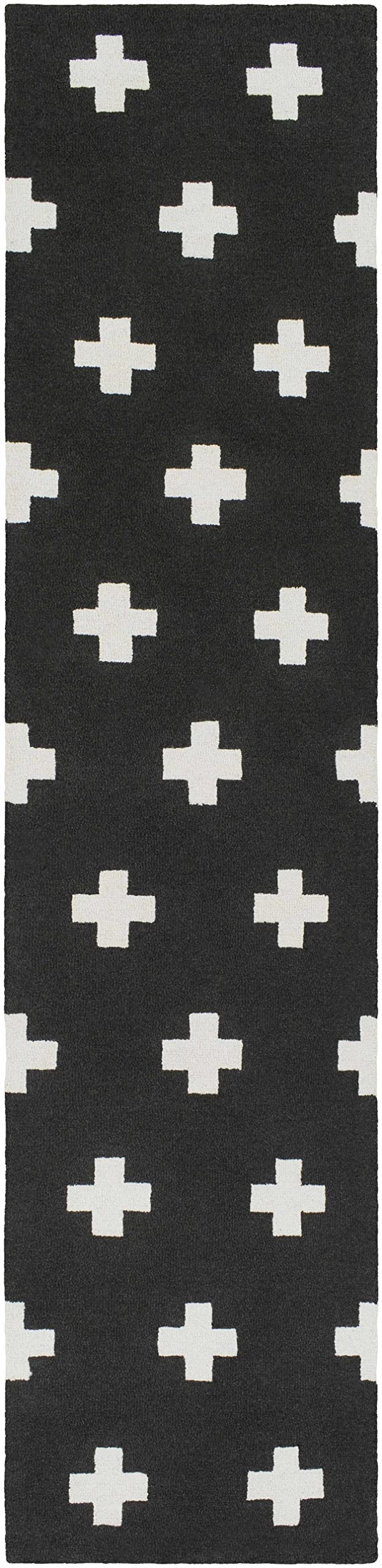 Hauteloom Shawanee Wool Area Rug 3' x 5' - Modern Black & White Handmade Rug for Living Room, Bedroom - Soft & Durable Home Decor - Perfect for Cozy Spaces, Home Office & Nursery