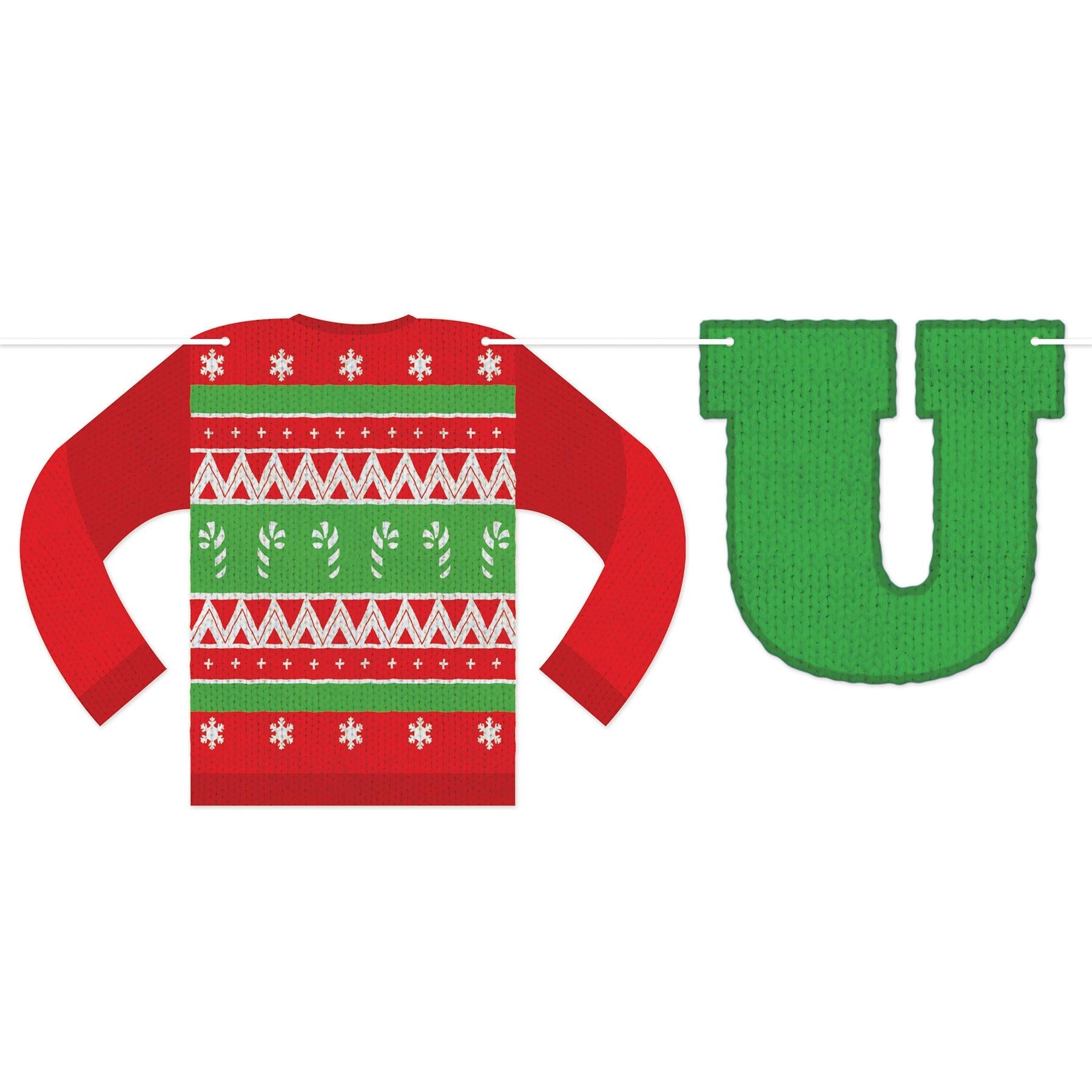 12 Pack Beistle Christmas Ugly Sweater Streamers - Festive Holiday Party Decorations for Xmas Tree, Office & Home Decor