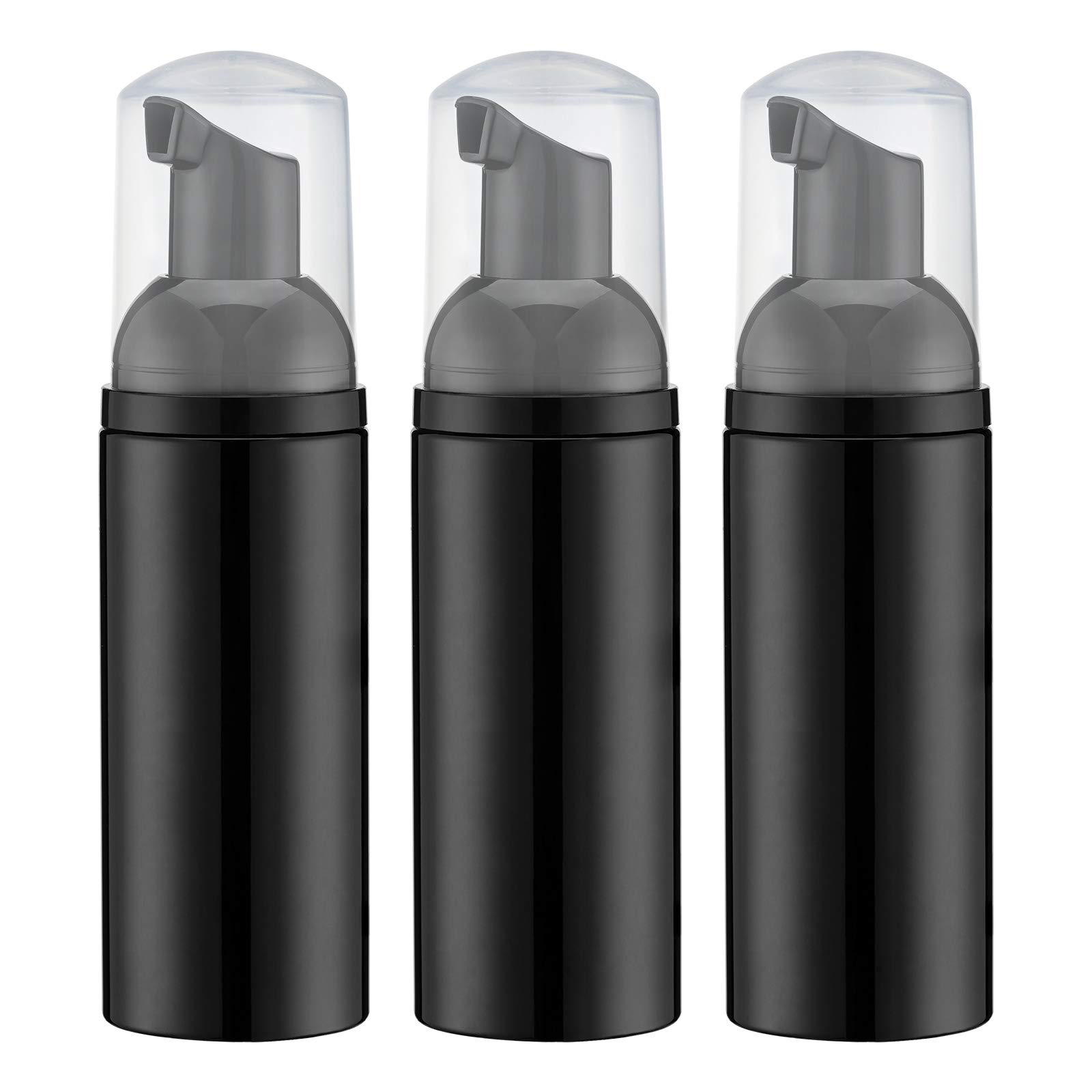 Tekson Empty Foam Soap Dispenser Bottle with Black Pump - 60ml (2 fl oz) Travel Size for Shampoo, Cleanser & Skincare - Perfect for Home, Gym & Travel Accessories