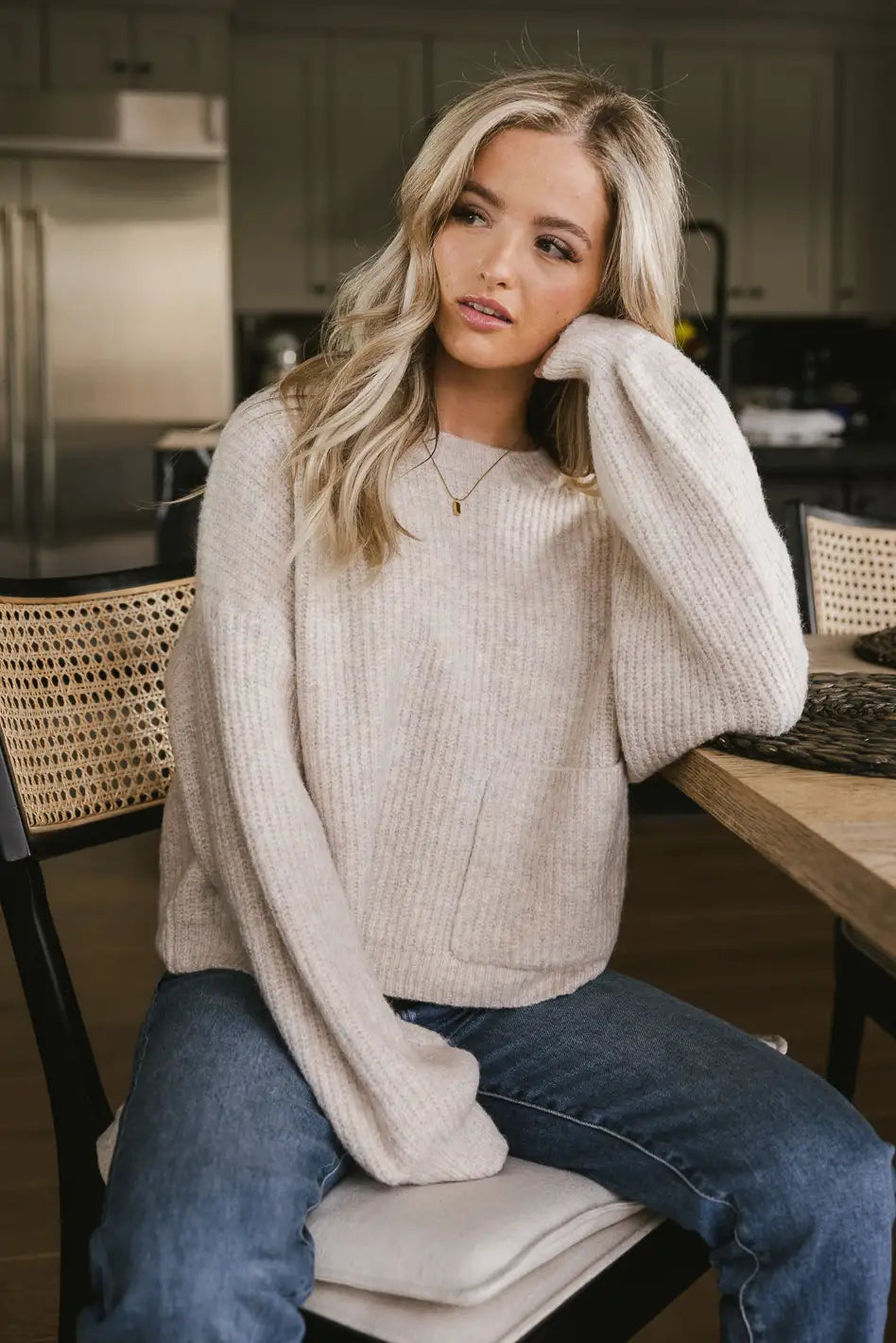 Stylish Aliyah Knit Sweater in Taupe - Cozy Women's Pullover for Fall & Winter | Perfect for Casual Outings, Office Wear & Holiday Gatherings