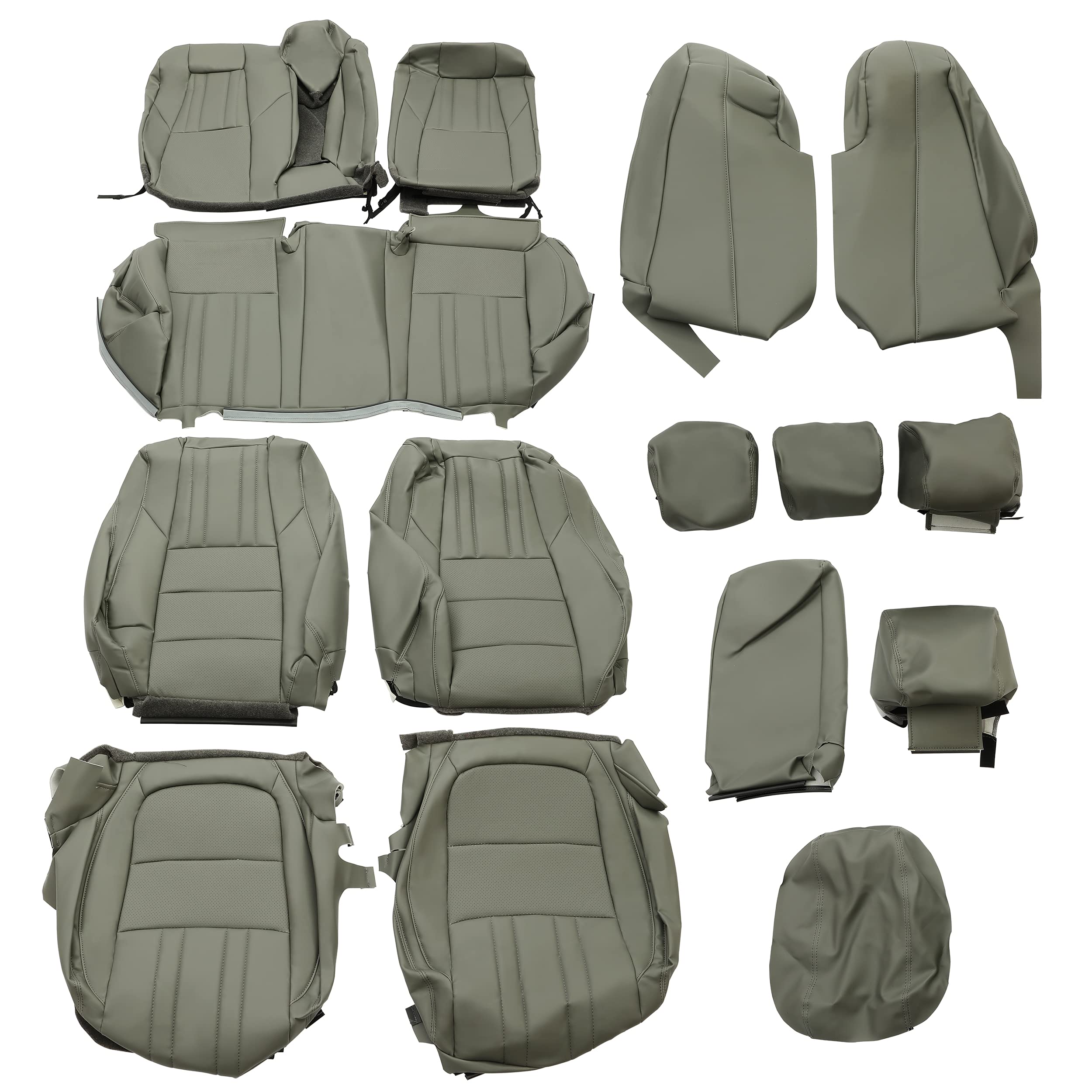 Premium Kojem Full Synthetic Leather Seat Covers for 2018-2021 Honda Accord Sport/EX/Hybrid - Front & Rear Car Seat Protectors (Black Grey) | Waterproof, Anti-Slip & Comfortable | Perfect for Daily Commute, Road Trips & Family Protection