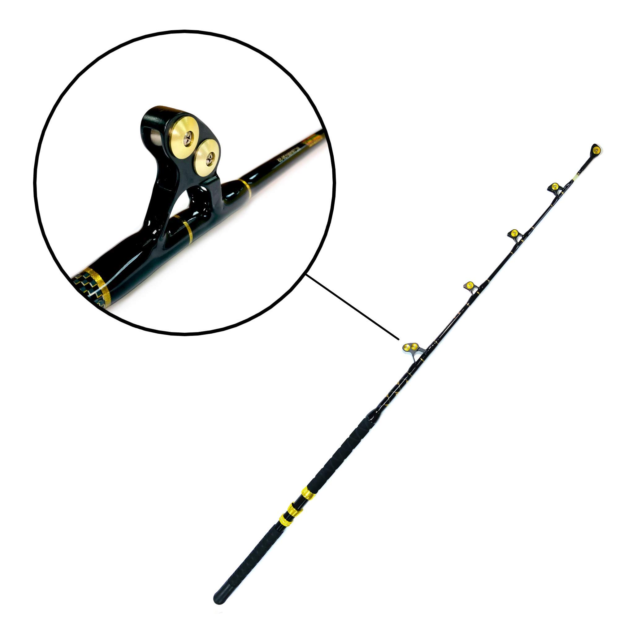 EatMyTackle Roller Guide Fishing Rod - Blue Marlin Tournament Edition | Saltwater Offshore Fishing Rod for Big Game Fishing, Trolling & Deep Sea Angling