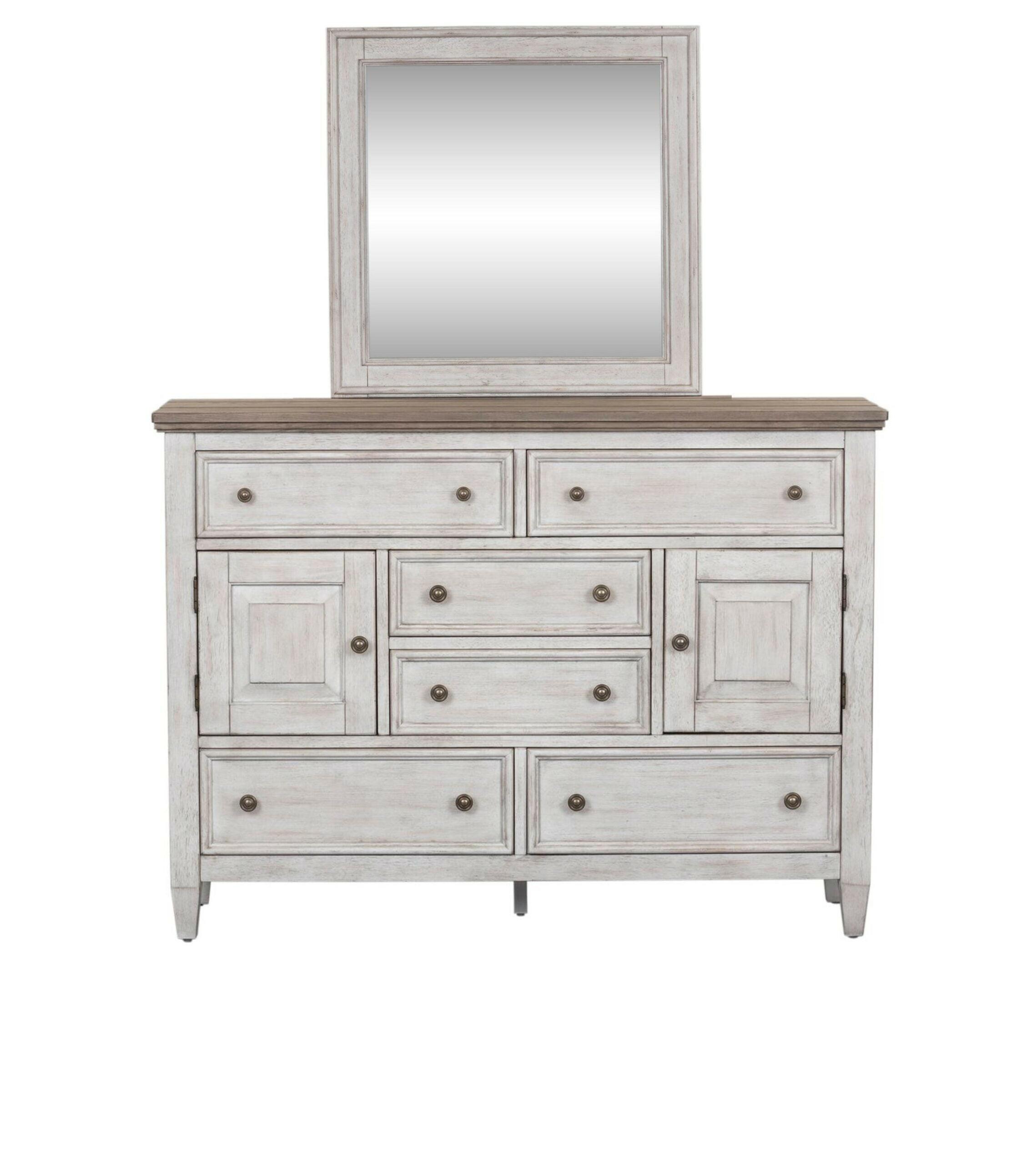 Heartland Chesser Dresser Mirror 824 br32/51 - Elegant Bedroom Dresser Mirror with Wood Frame for Home Decor & Vanity Use