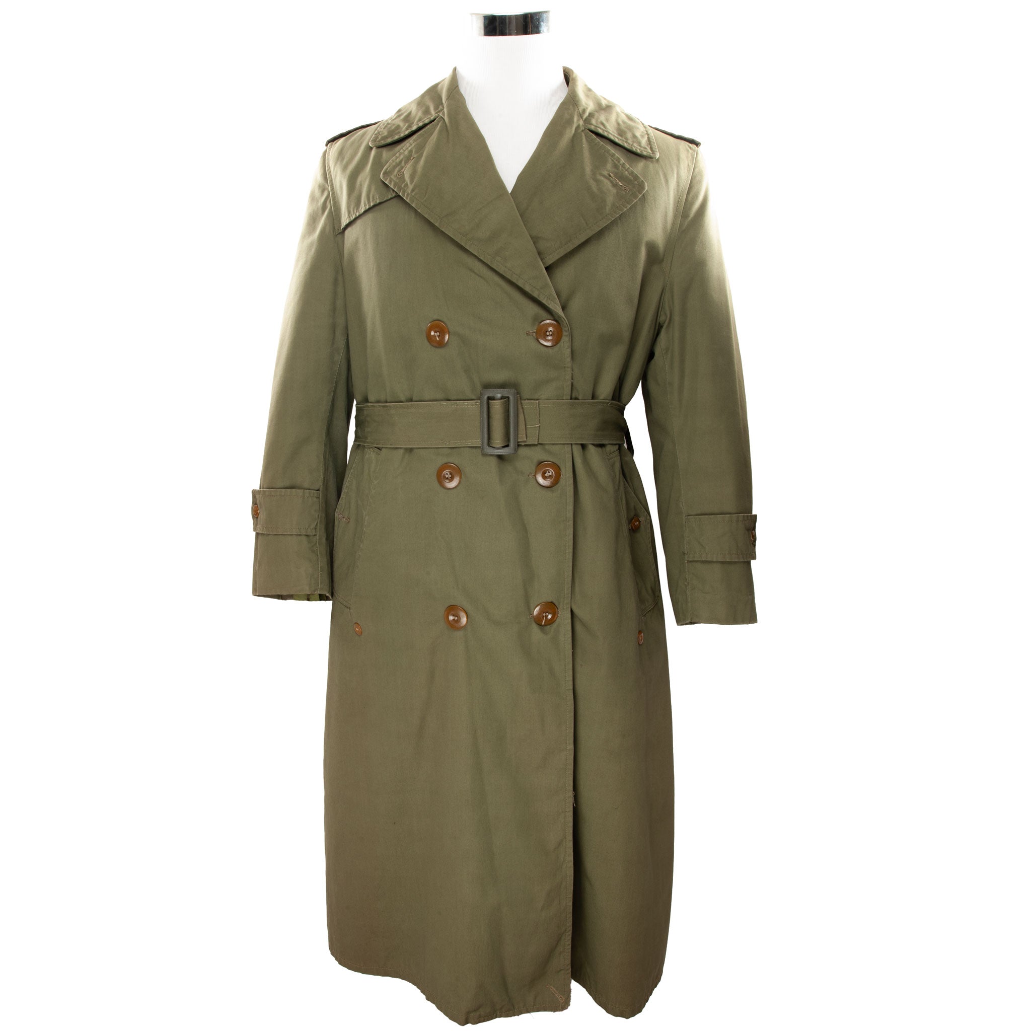Vintage US Army Trench Coat - 1950s Korean War Era Military Overcoat - Size Small - Perfect for Historical Reenactments & Cold Weather Fashion