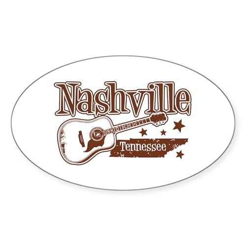 White - Nashville Tennessee Oval Sticker