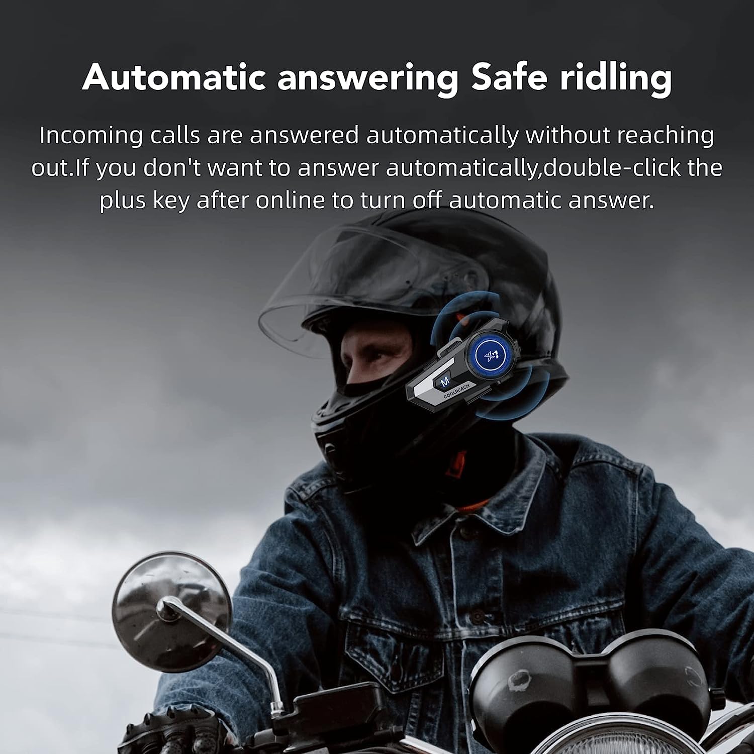 Motorcycle Helmet Bluetooth Headset with CVC Noise Cancellation & 90H Playtime - Ultra-Thin Wireless Earbuds for Motorcycle Riding, Skiing & Outdoor Sports - Stereo Music & Auto Answering